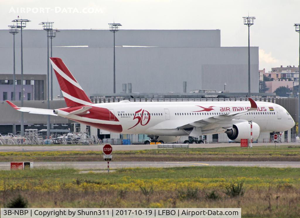 3B-NBP, 2017 Airbus A350-941 C/N 145, Ready for delivery... additional 50th anniversary patch...