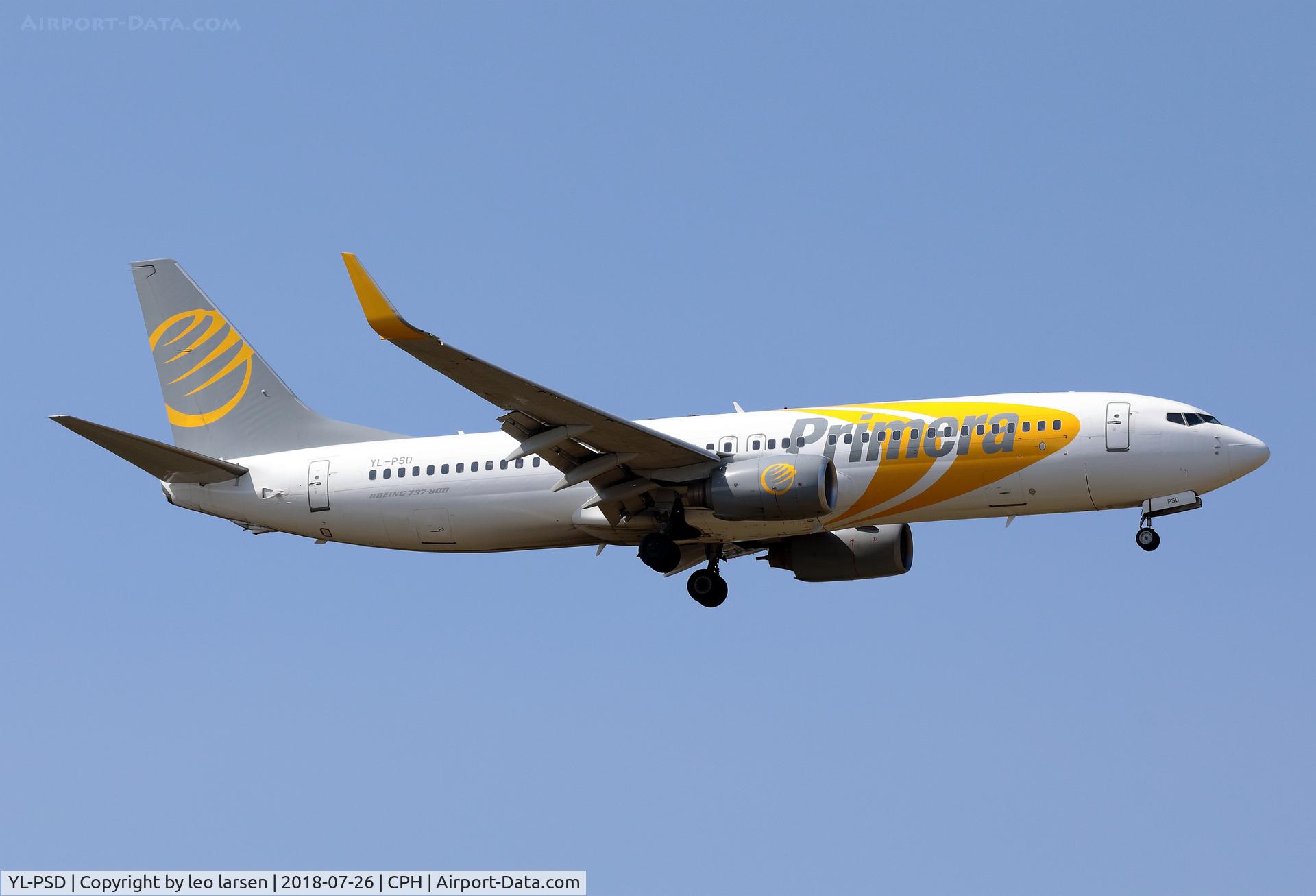 YL-PSD, 2000 Boeing 737-86N C/N 28618, Copenhagen 26.7.2018 L/D R-04L