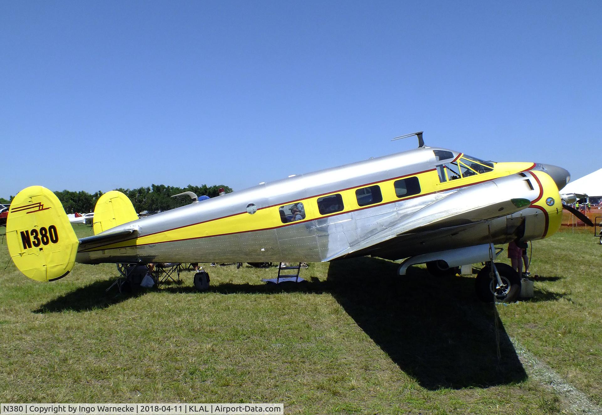 N380, 1955 Beech E18S C/N BA-42, Beechcraft E18S Twin Beech at 2018 Sun 'n Fun, Lakeland FL