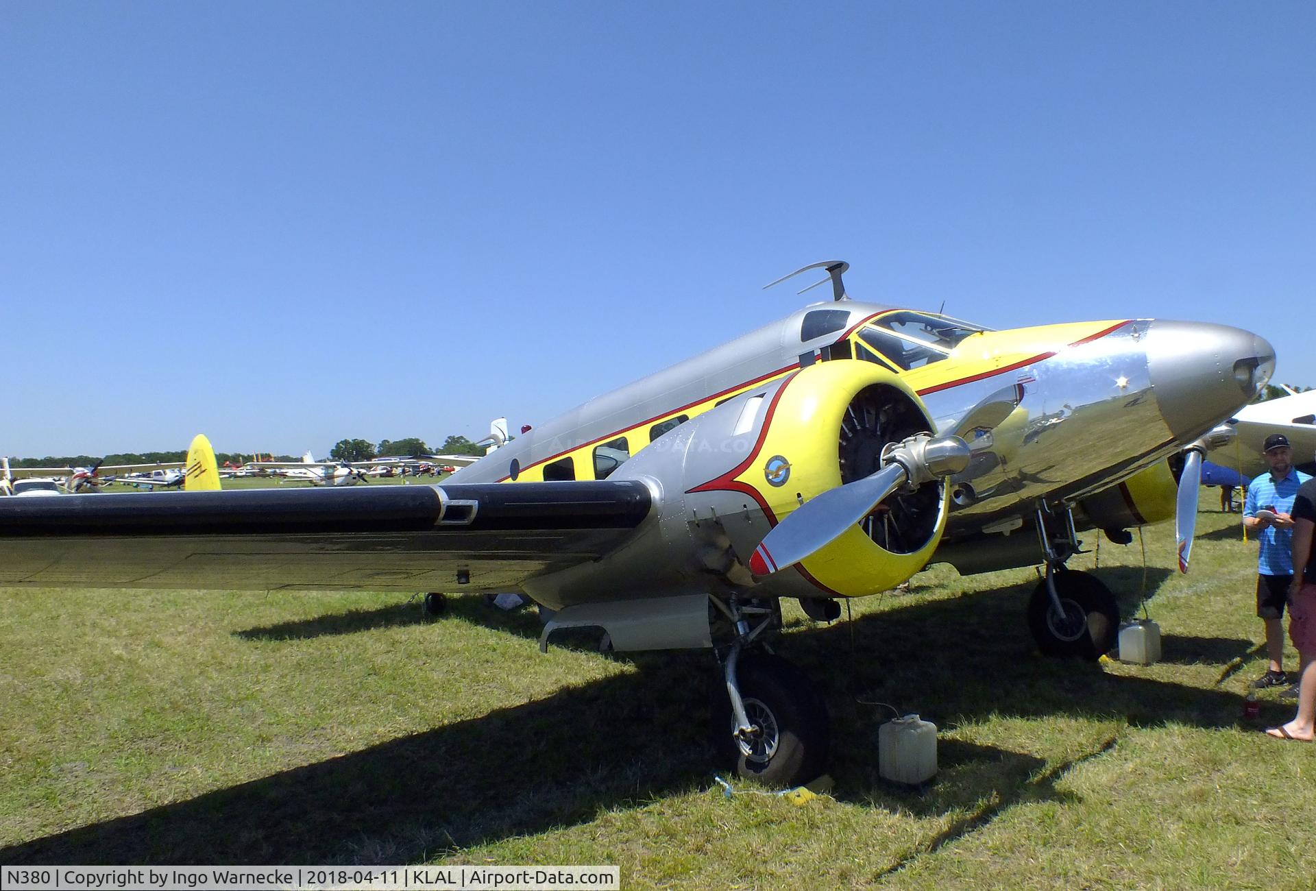 N380, 1955 Beech E18S C/N BA-42, Beechcraft E18S Twin Beech at 2018 Sun 'n Fun, Lakeland FL