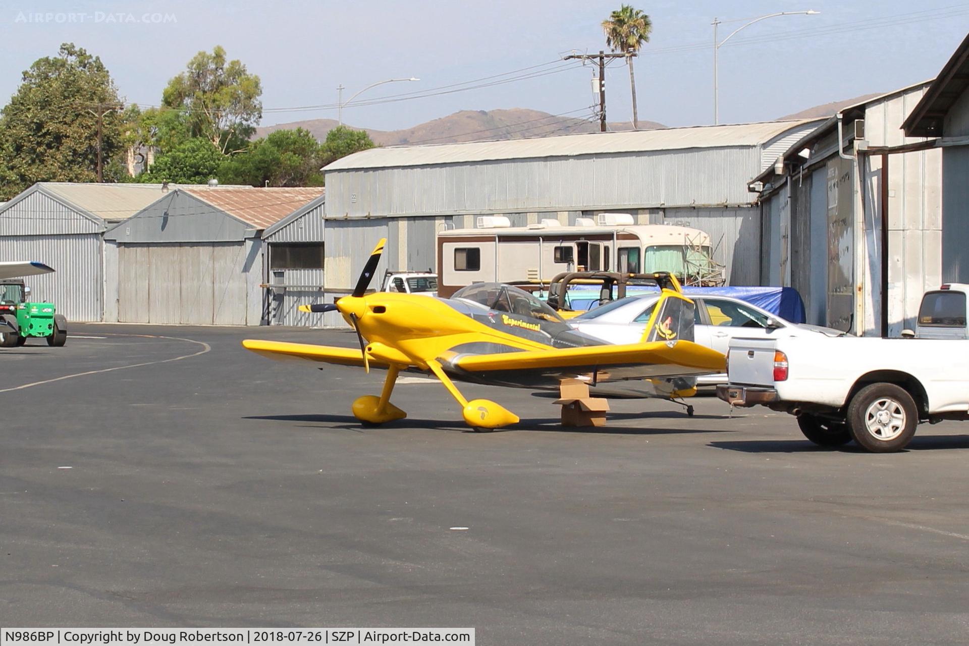 N986BP, 2013 Vans RV-4 C/N 4107, 2013 Stewart VANs RV-4 'Banana Puddin', Lycoming O-320-D1A 160 Hp, outside its hangar