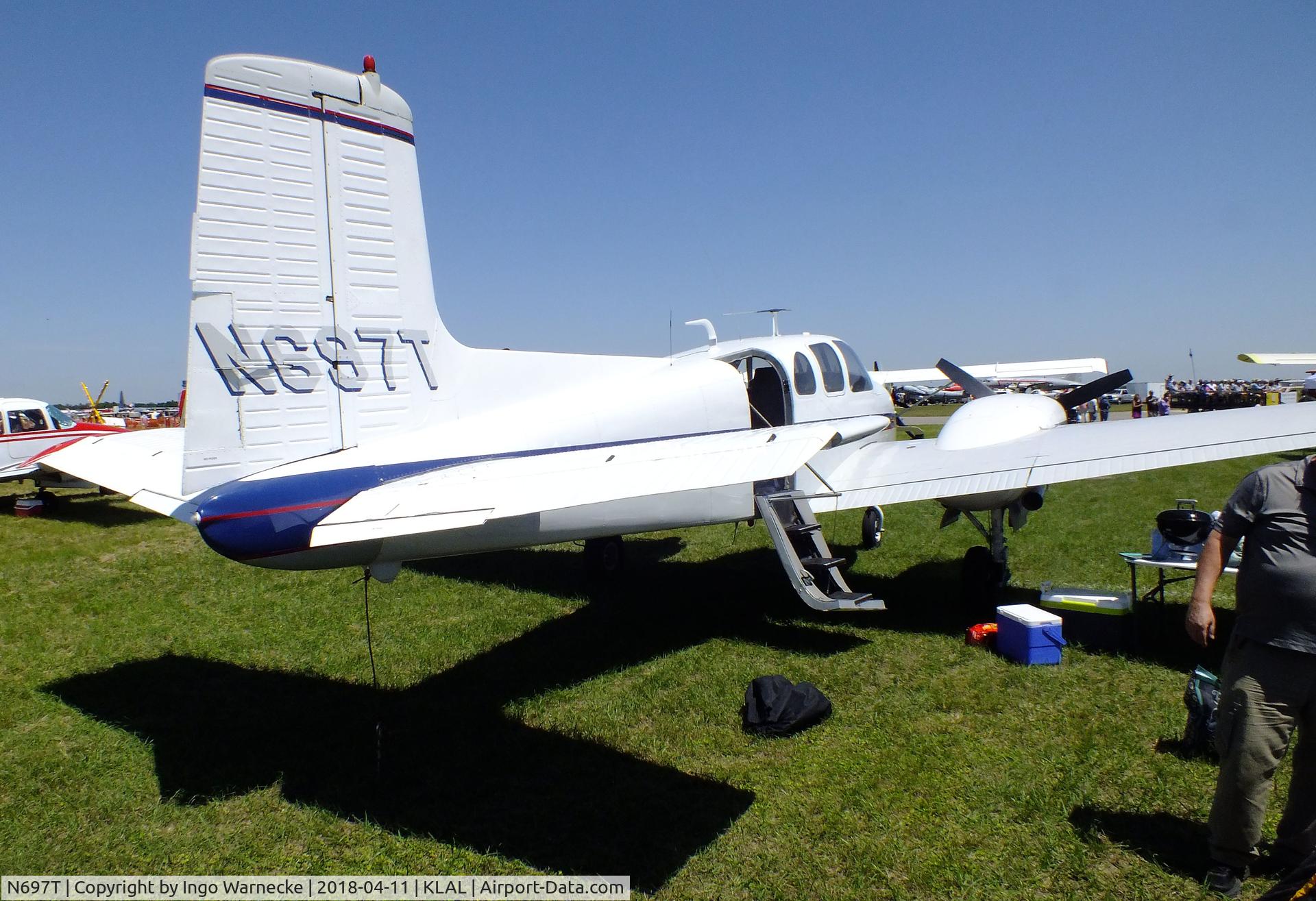 N697T, 1960 Beech D50C Twin Bonanza C/N DH-252, Beechcraft D50C Twin Bonanza at 2018 Sun 'n Fun, Lakeland FL