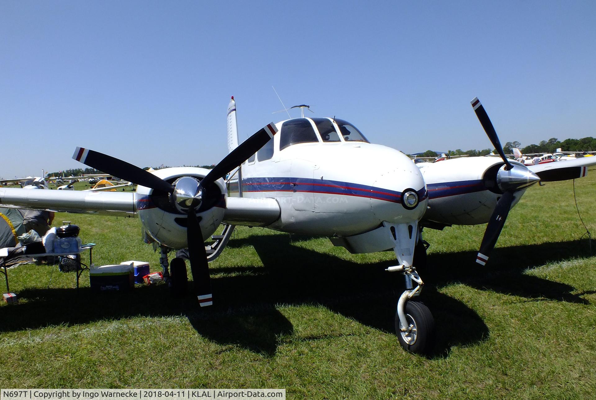 N697T, 1960 Beech D50C Twin Bonanza C/N DH-252, Beechcraft D50C Twin Bonanza at 2018 Sun 'n Fun, Lakeland FL