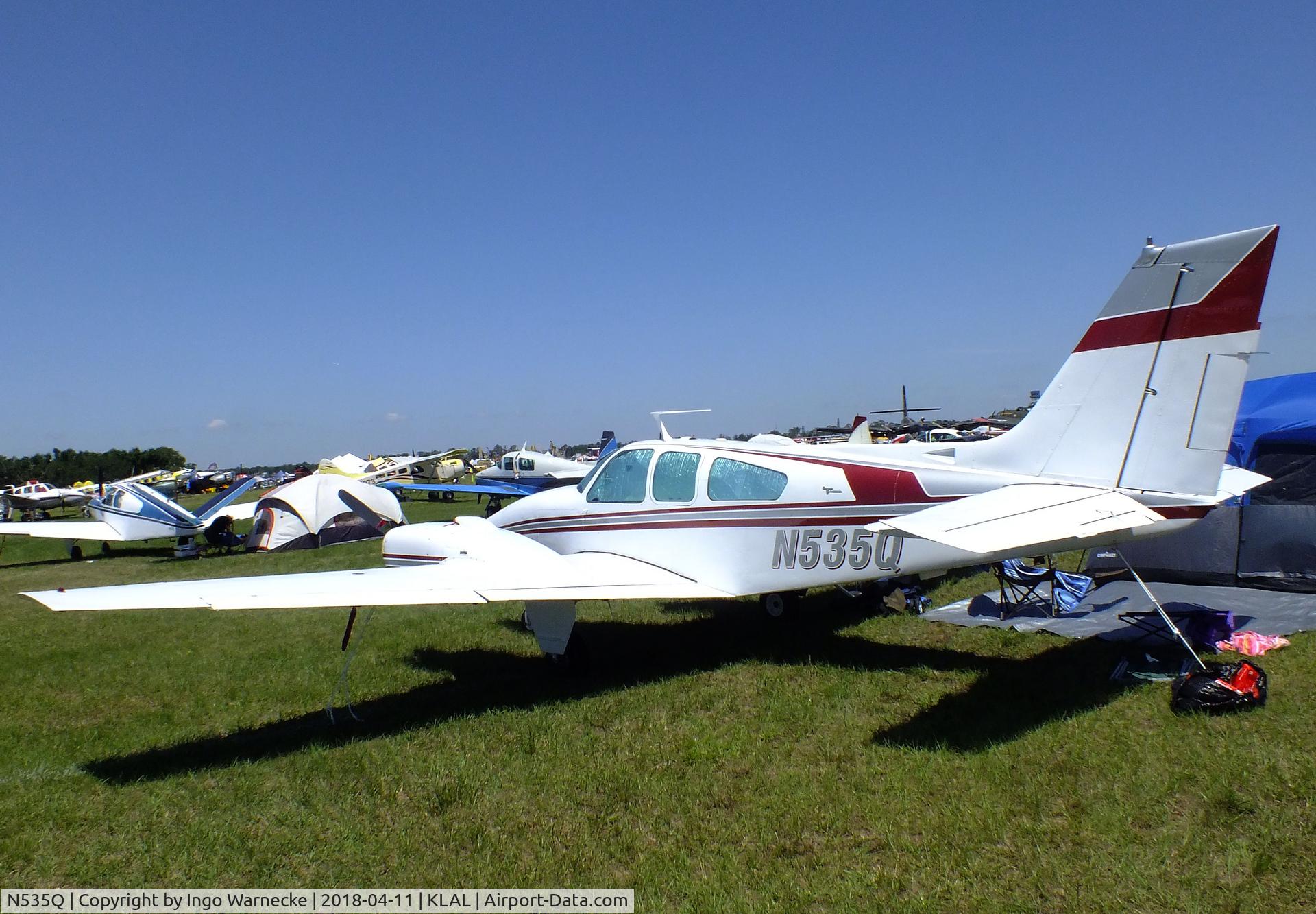 N535Q, 1968 Beech D55 Baron C/N TE-609, Beechcraft D55 Baron at 2018 Sun 'n Fun, Lakeland FL