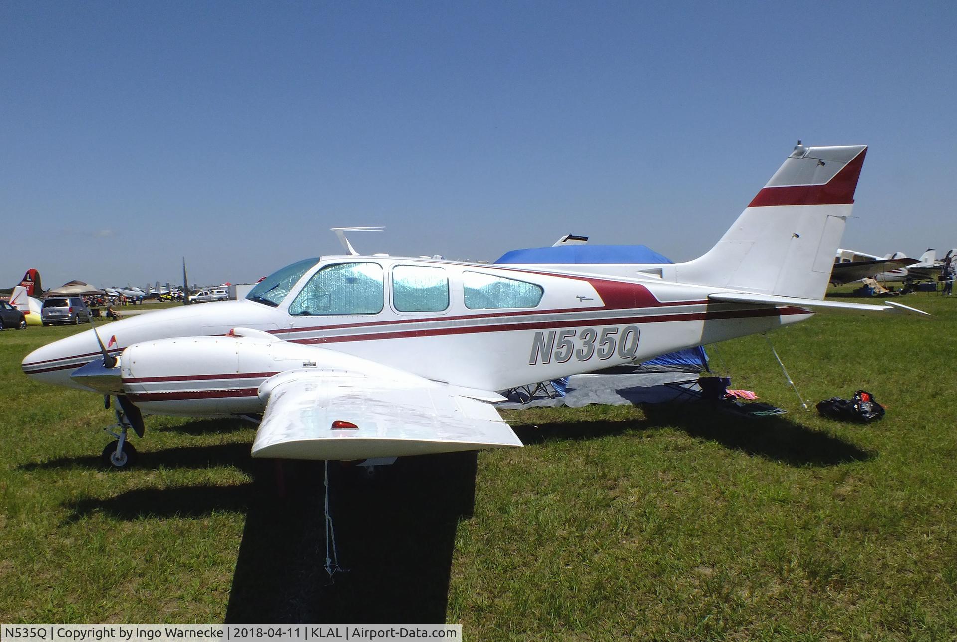 N535Q, 1968 Beech D55 Baron C/N TE-609, Beechcraft D55 Baron at 2018 Sun 'n Fun, Lakeland FL