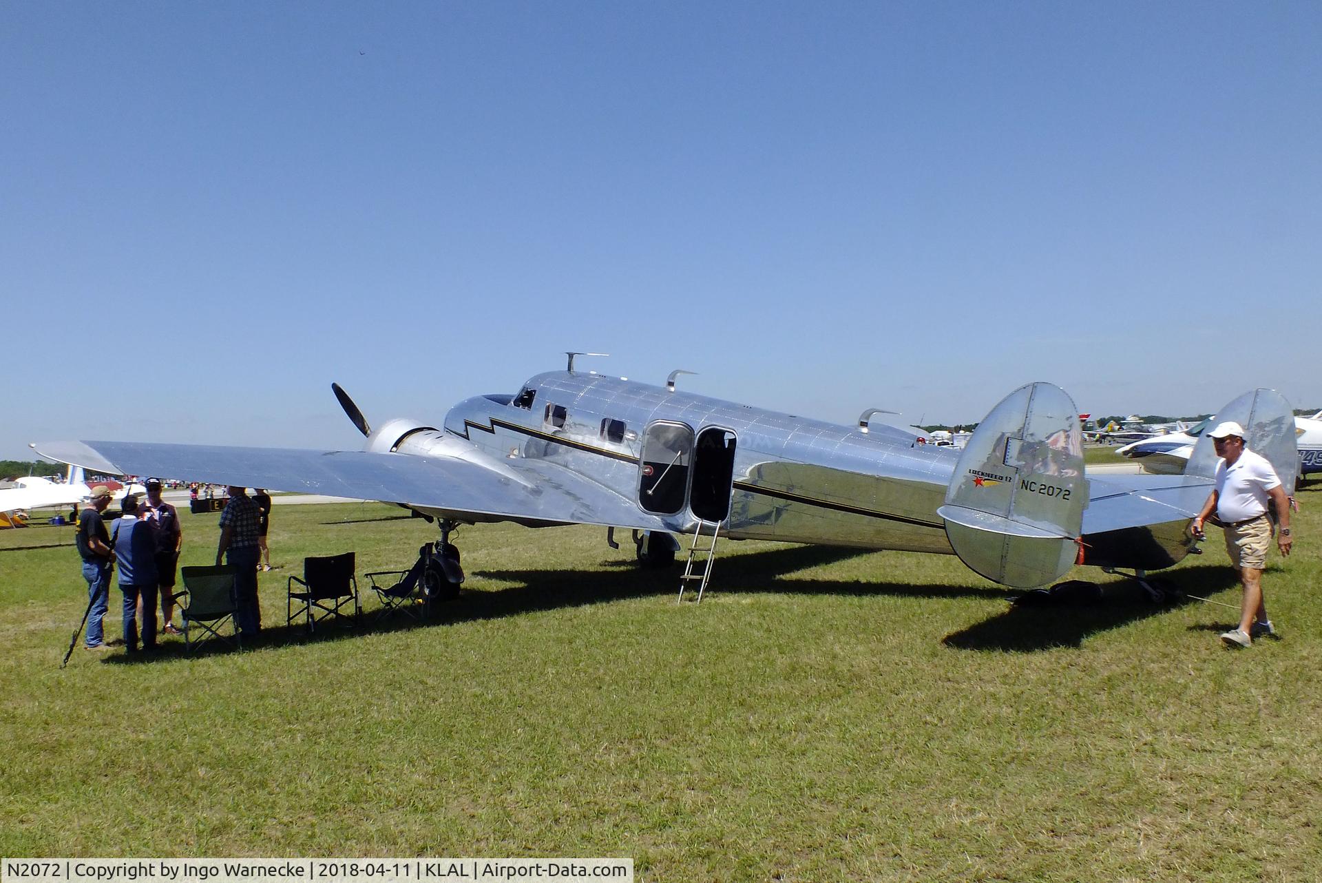 N2072, 1936 Lockheed 12A Electra Junior C/N 1208, Lockheed 12A Electra Junior at 2018 Sun 'n Fun, Lakeland FL