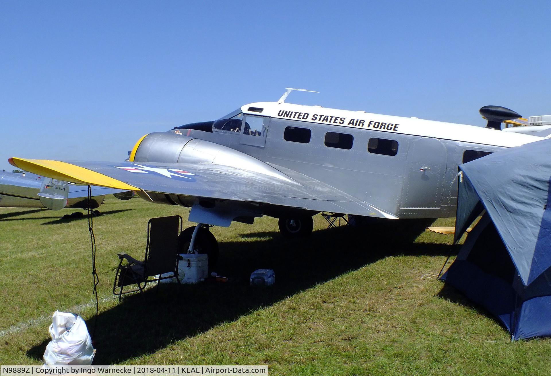 N9889Z, 1952 Beech C-45H Expeditor C/N AF-805, Beechcraft C-45H Expeditor at 2018 Sun 'n Fun, Lakeland FL