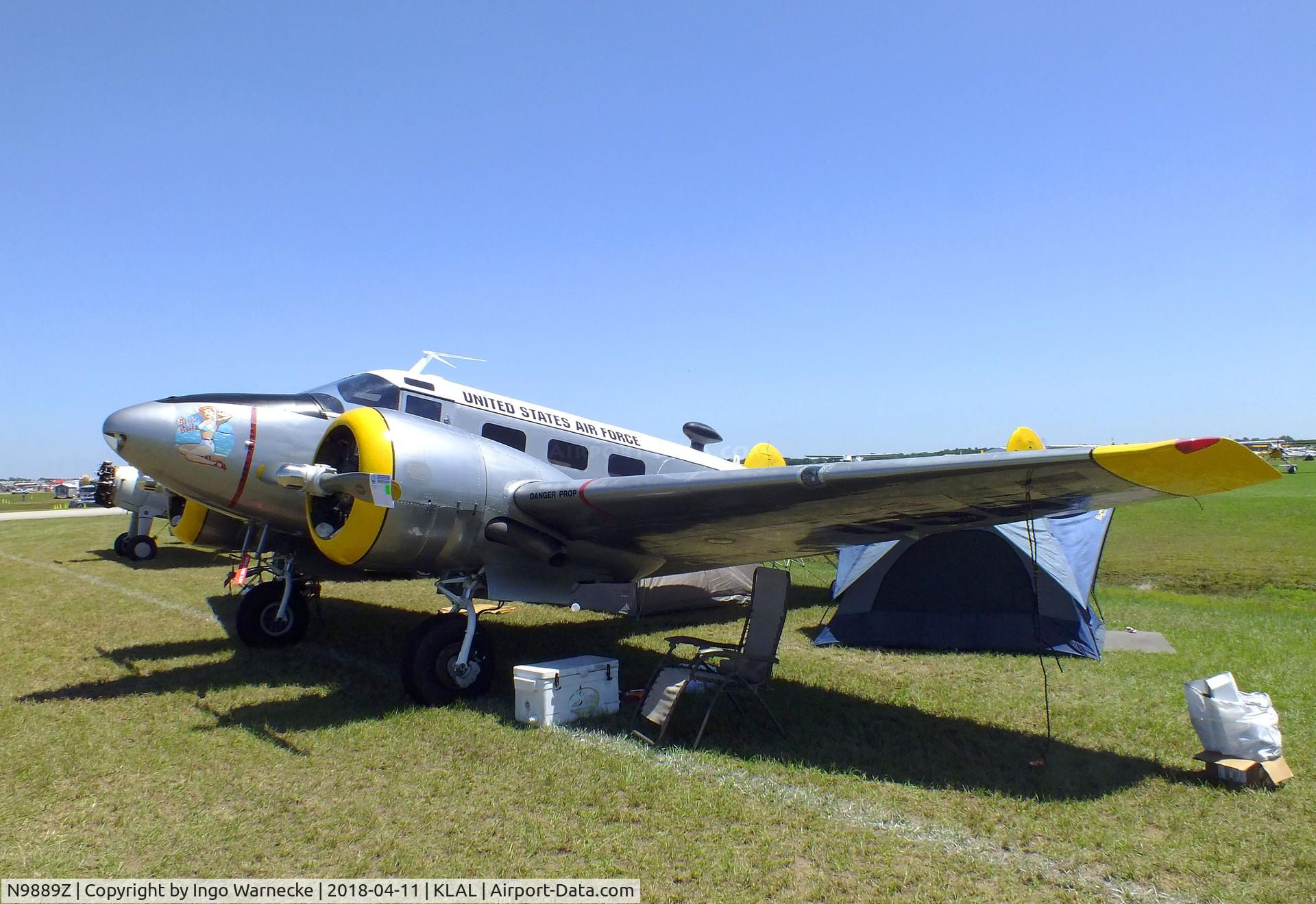N9889Z, 1952 Beech C-45H Expeditor C/N AF-805, Beechcraft C-45H Expeditor at 2018 Sun 'n Fun, Lakeland FL