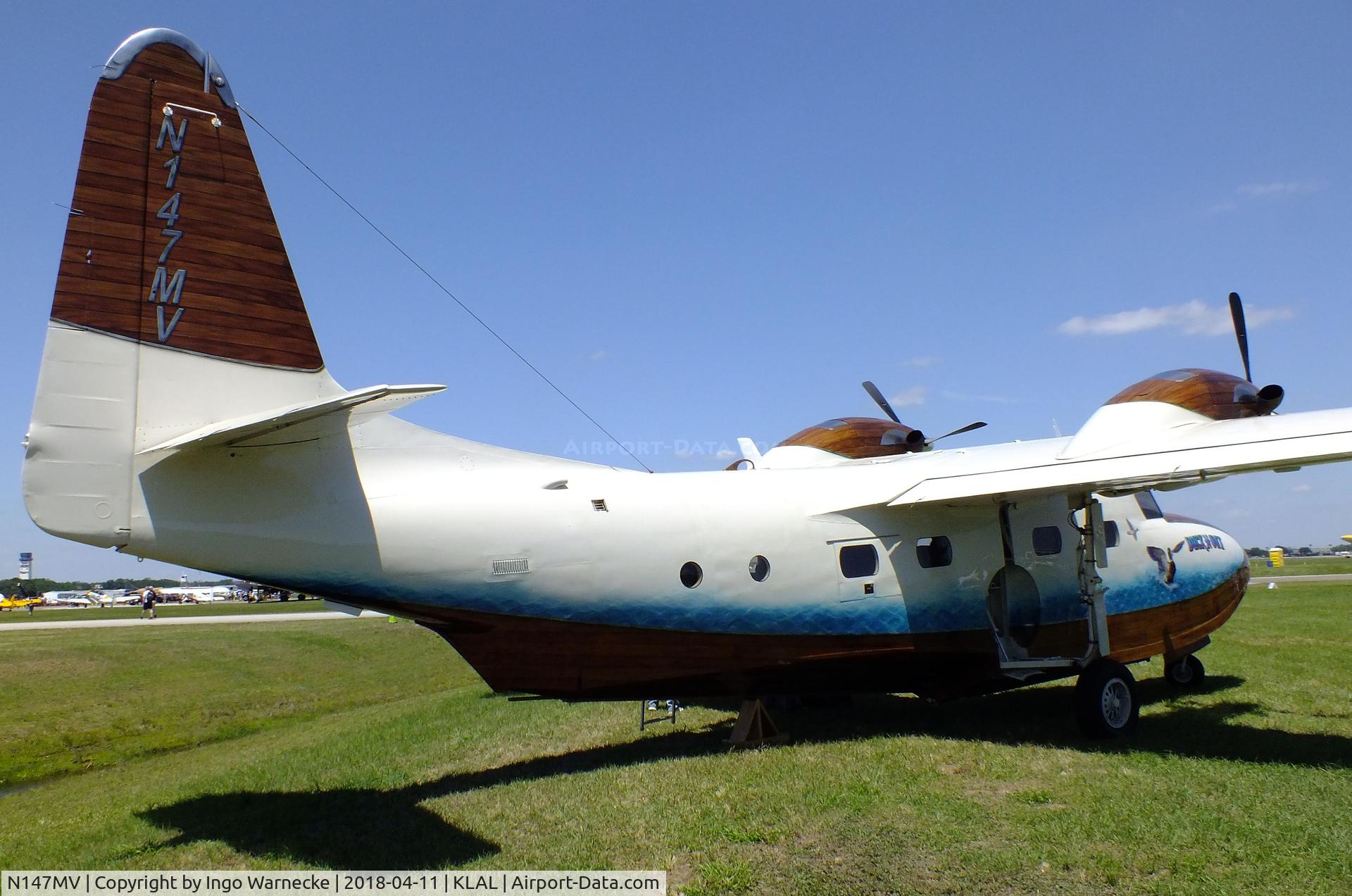 N147MV, 1950 Grumman G-73T Turbo Mallard Mallard C/N J-50, Grumman G-73T Turbo Mallard at 2018 Sun 'n Fun, Lakeland FL