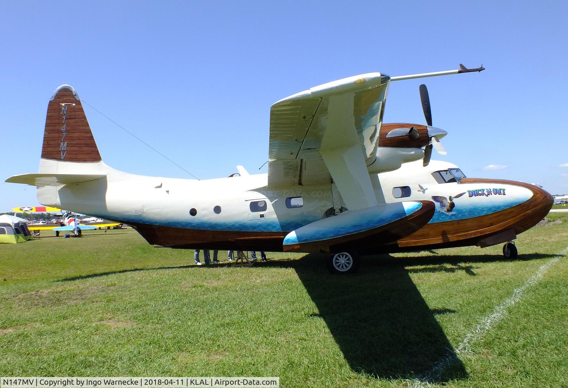 N147MV, 1950 Grumman G-73T Turbo Mallard Mallard C/N J-50, Grumman G-73T Turbo Mallard at 2018 Sun 'n Fun, Lakeland FL