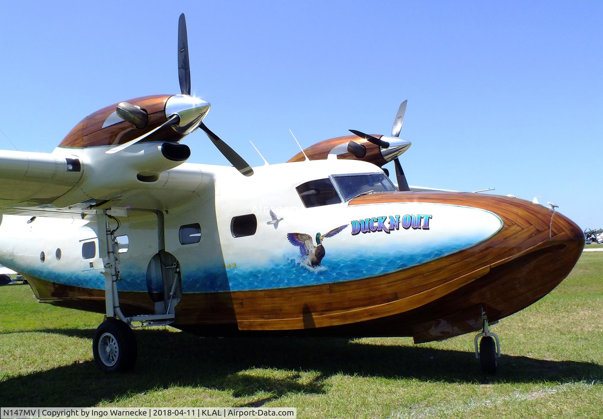 N147MV, 1950 Grumman G-73T Turbo Mallard Mallard C/N J-50, Grumman G-73T Turbo Mallard at 2018 Sun 'n Fun, Lakeland FL