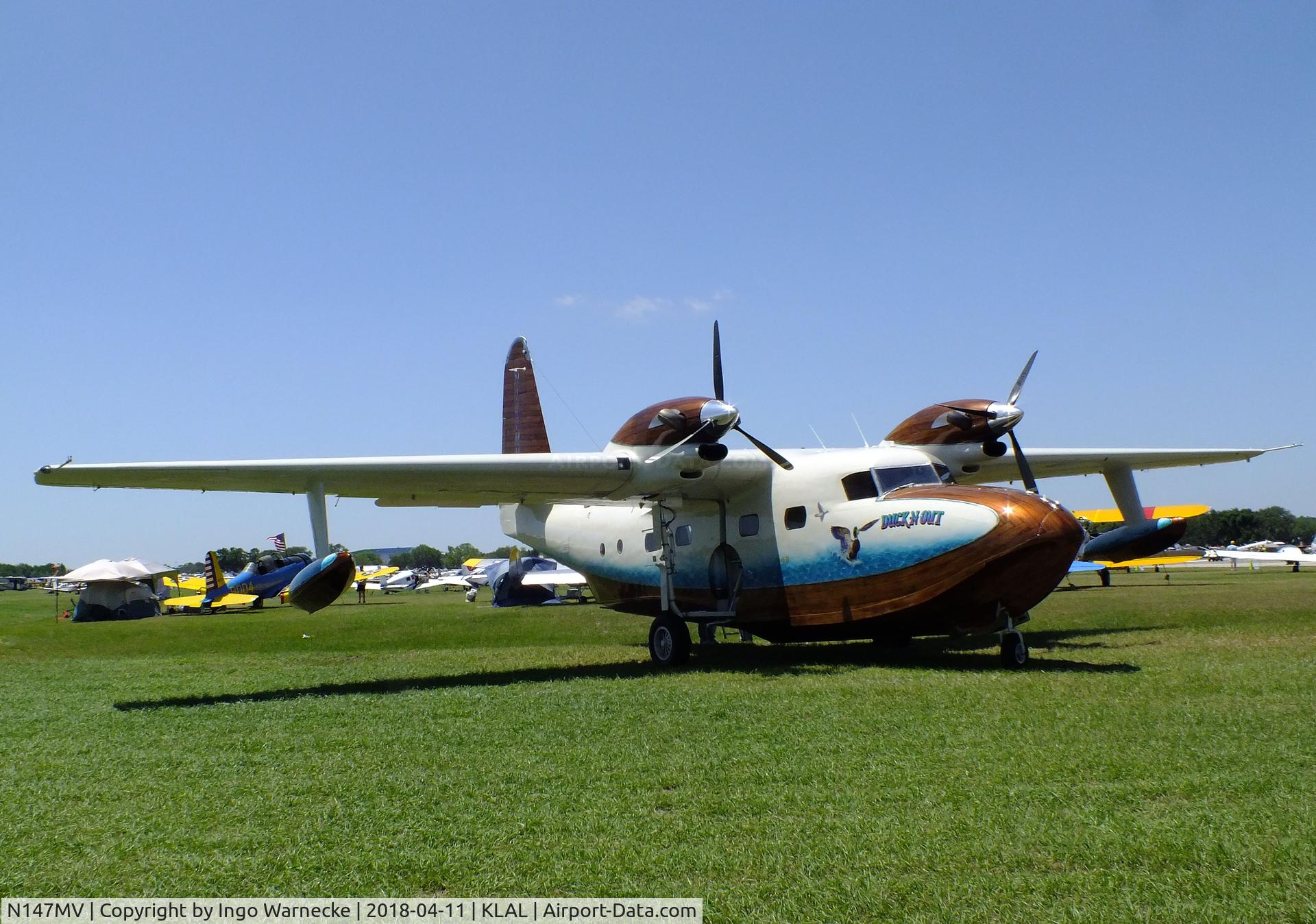 N147MV, 1950 Grumman G-73T Turbo Mallard Mallard C/N J-50, Grumman G-73T Turbo Mallard at 2018 Sun 'n Fun, Lakeland FL