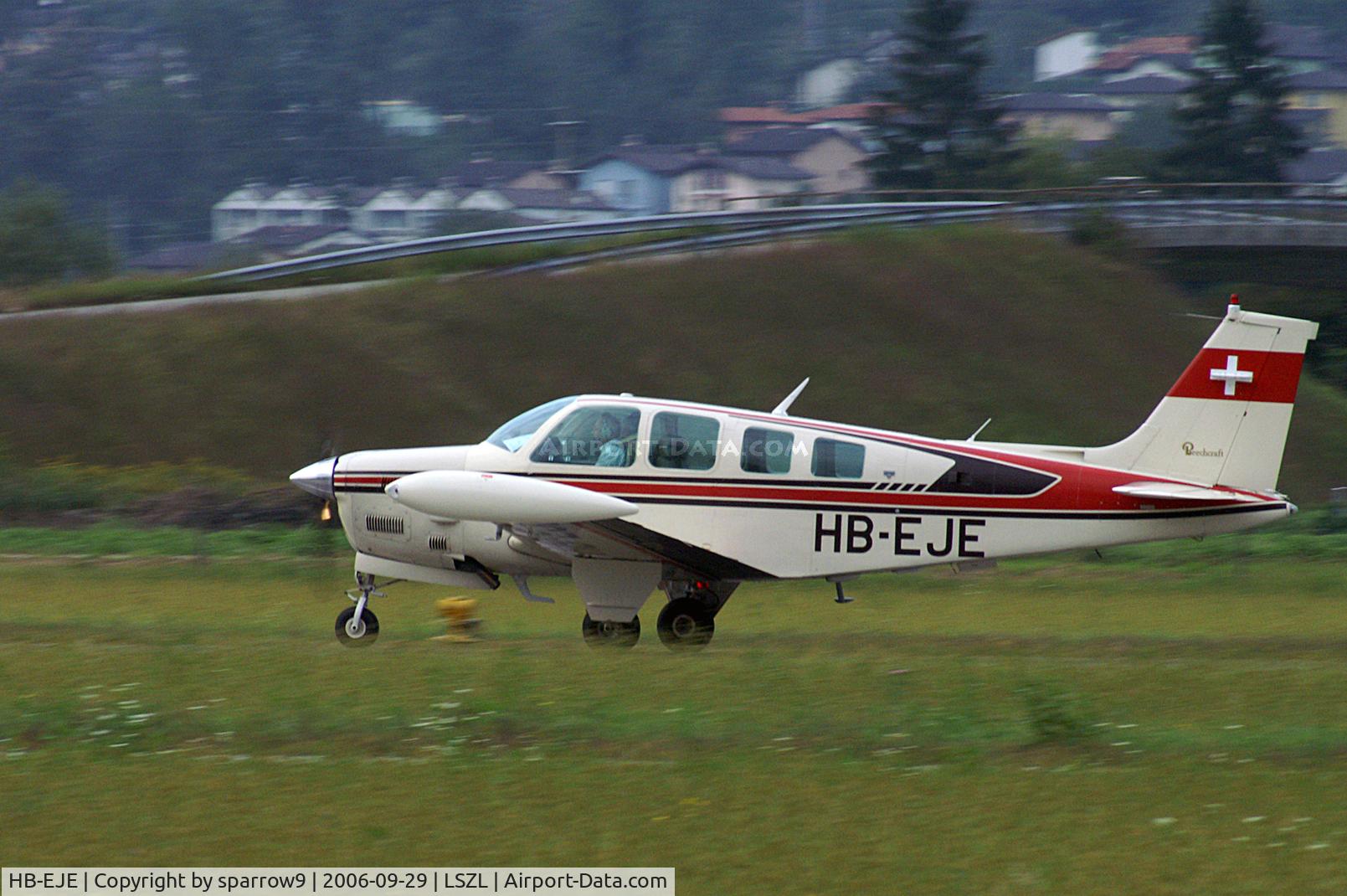 HB-EJE, 1980 Beech A36TC Bonanza 36 C/N EA-118, Taking-off ad Magadino