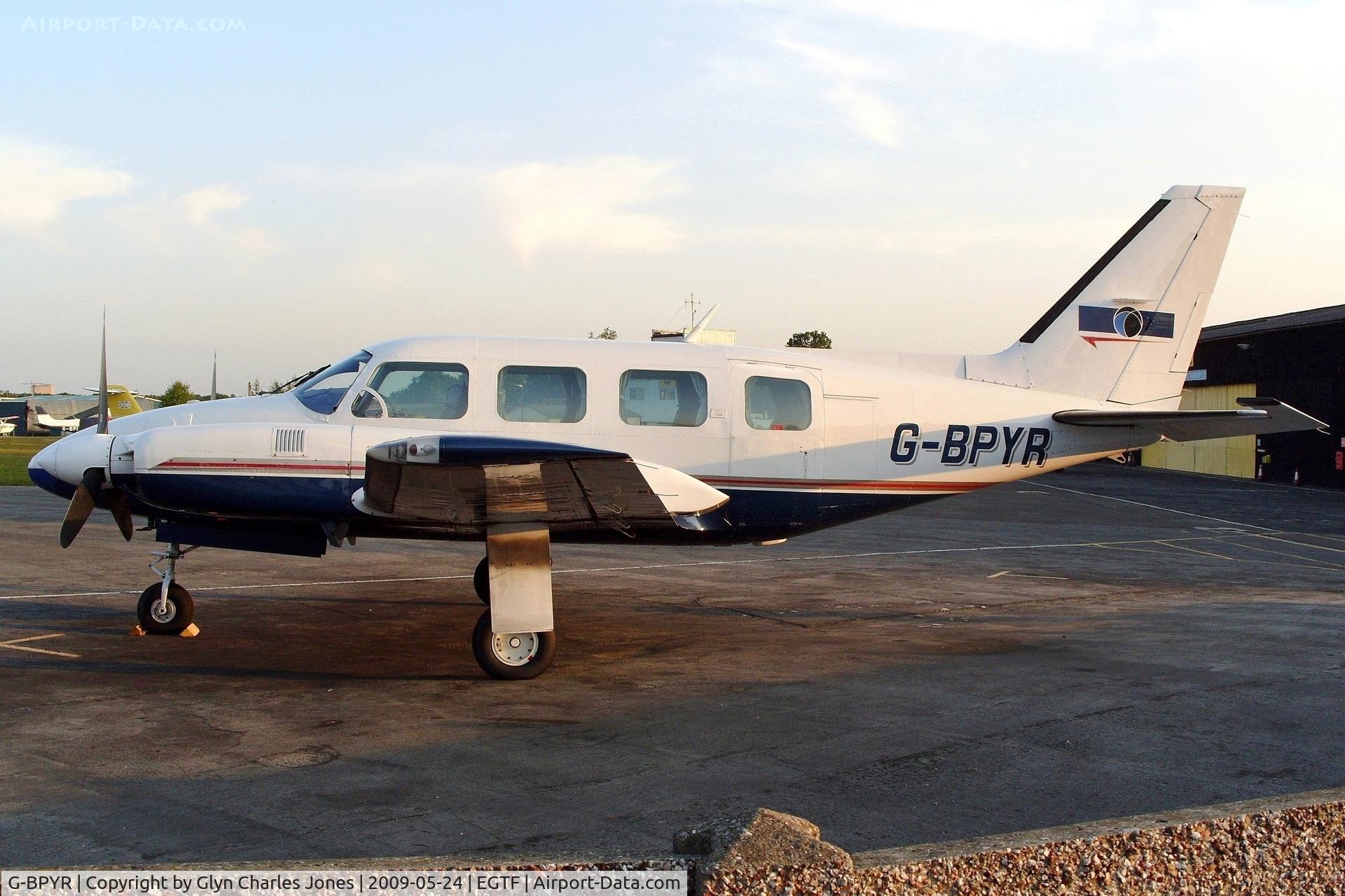 G-BPYR, 1977 Piper PA-31-310 C Navajo C/N 31-7812032, Previously G-ECMA and N27493. Operated by Synergy Aviation. Sold to Jota Aircraft Leasing Ltd in April 2010.