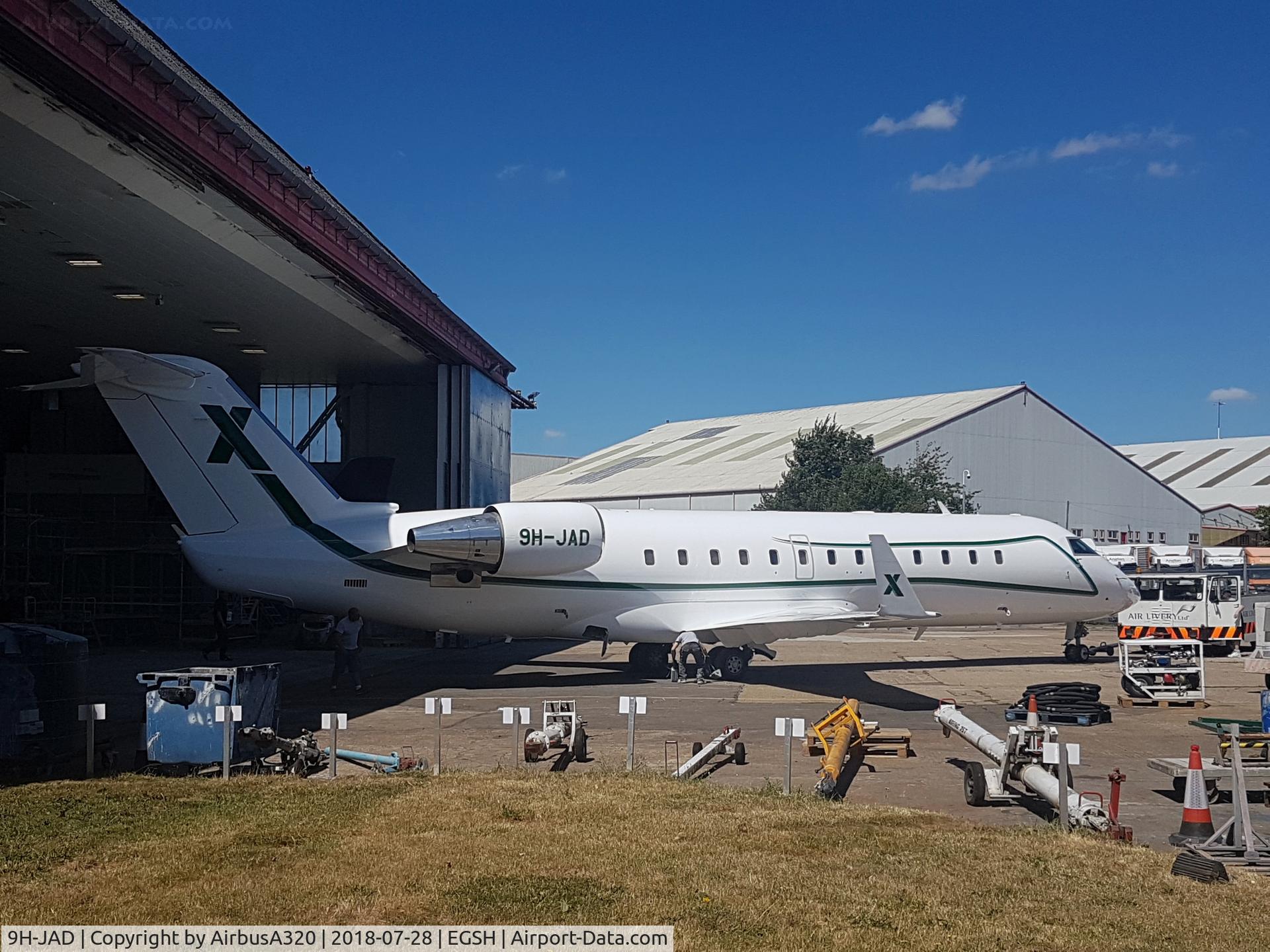 9H-JAD, 2005 Bombardier Challenger 850 (CL-600-2B19) C/N 8060, Rolled out of paint shop in Air Charter X livery
