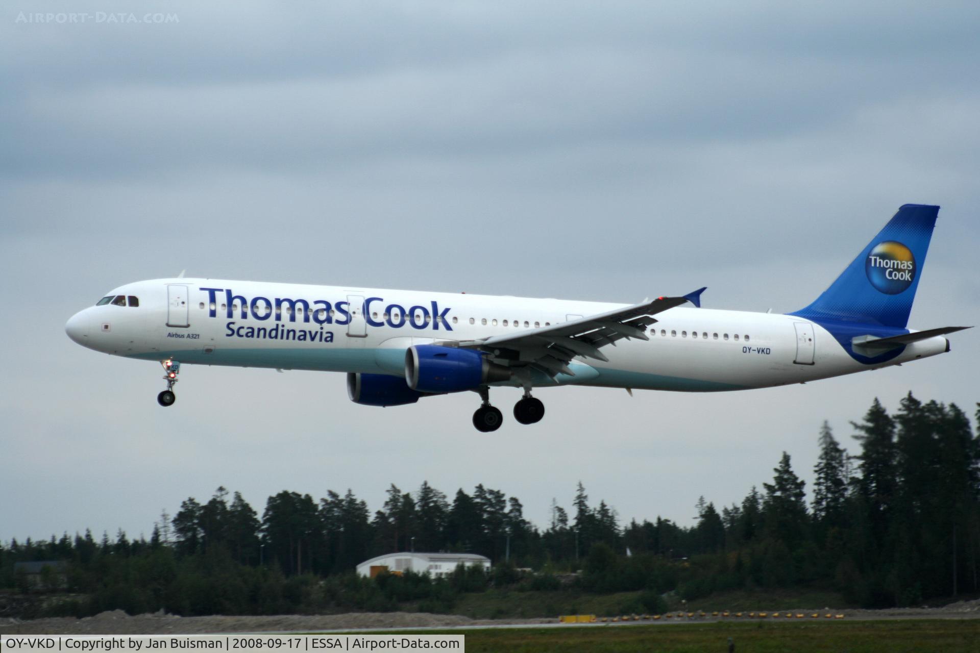 OY-VKD, 2003 Airbus A321-211 C/N 1960, Thomas Cook Scandinavia