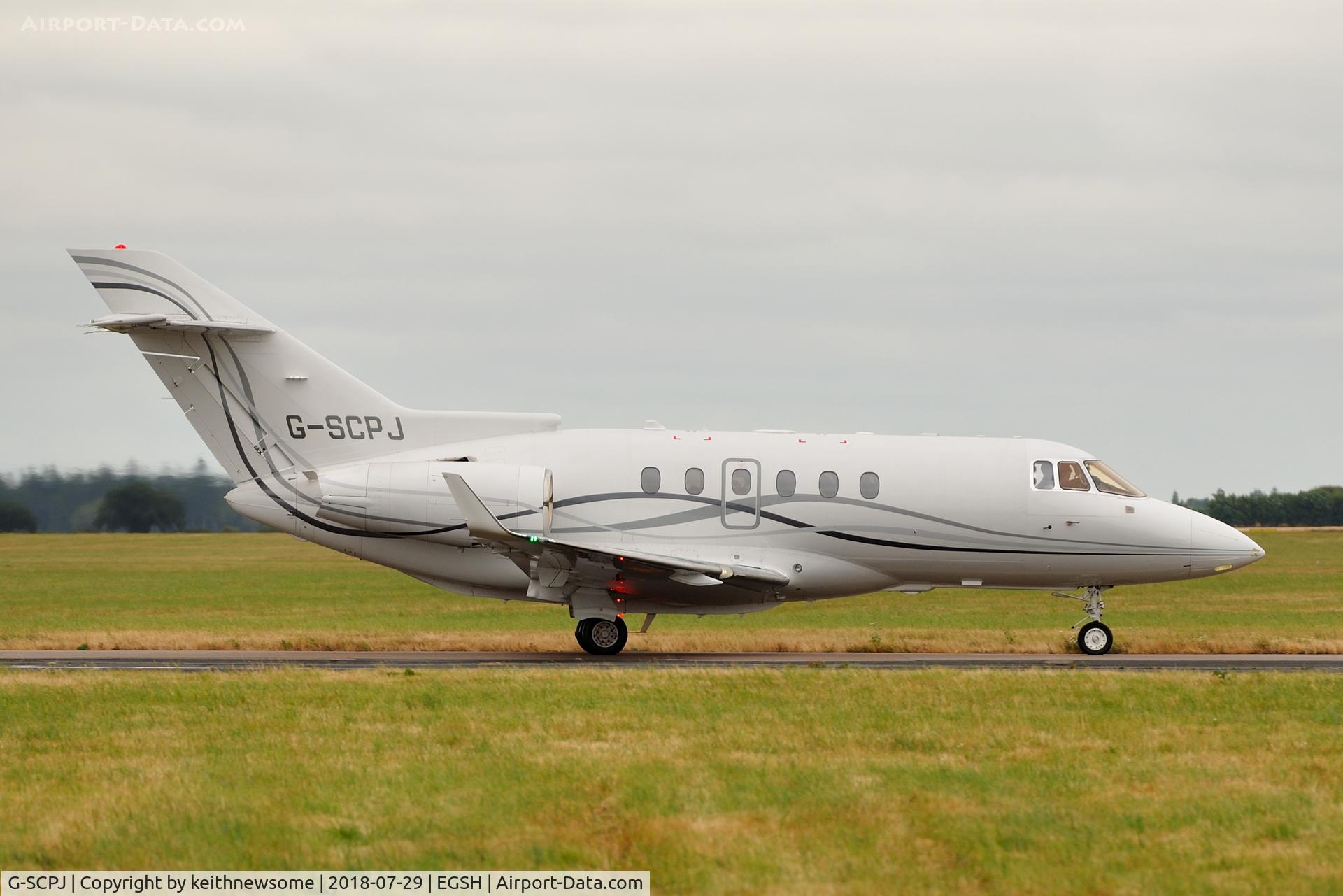 G-SCPJ, 2009 Hawker Beechcraft 900XP C/N HA-0140, Arriving at Norwich from Menorca.