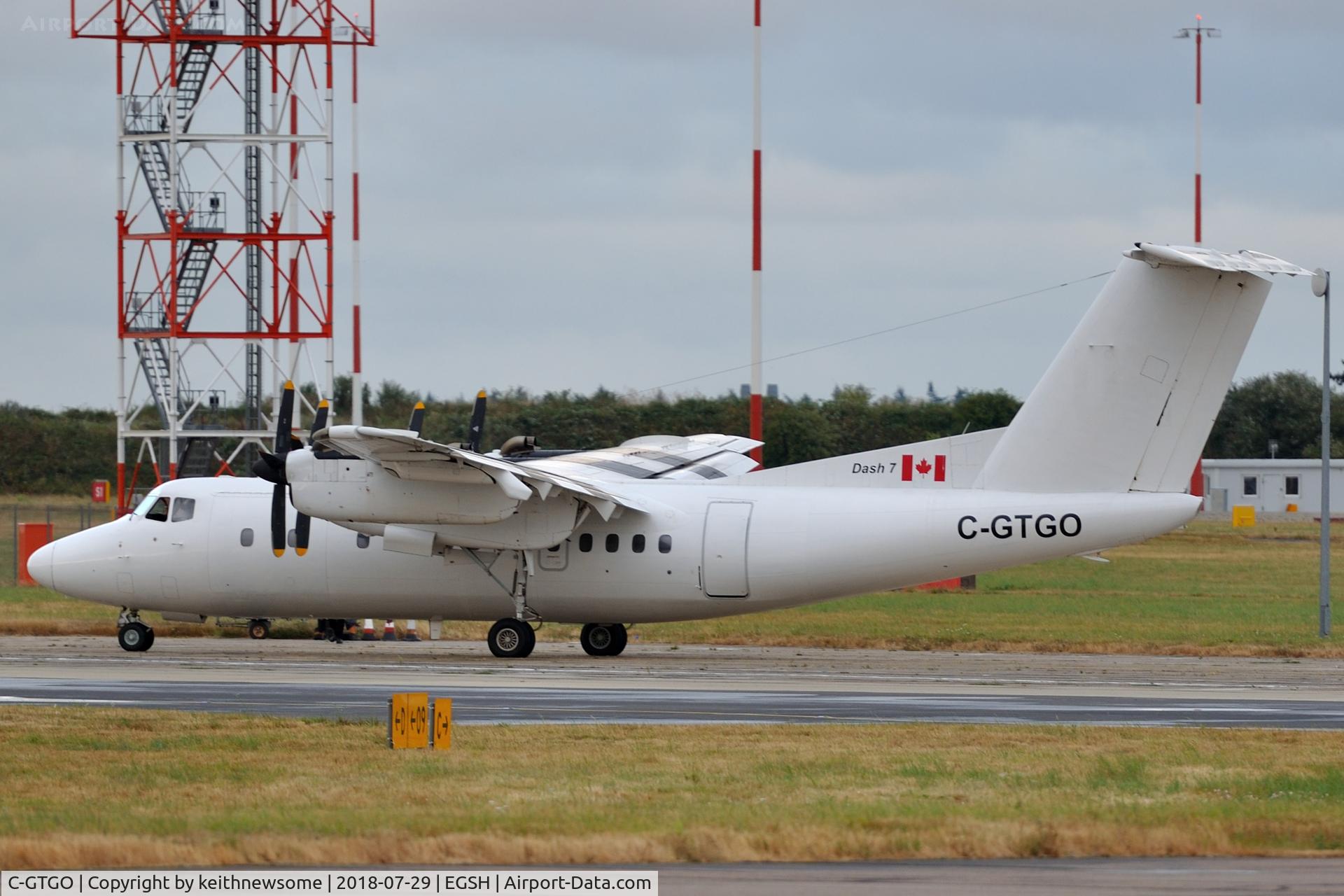 C-GTGO, 1985 De Havilland Canada DHC-7-103 Dash 7 C/N 106, On ferry flight to Keflavik following UN operations.