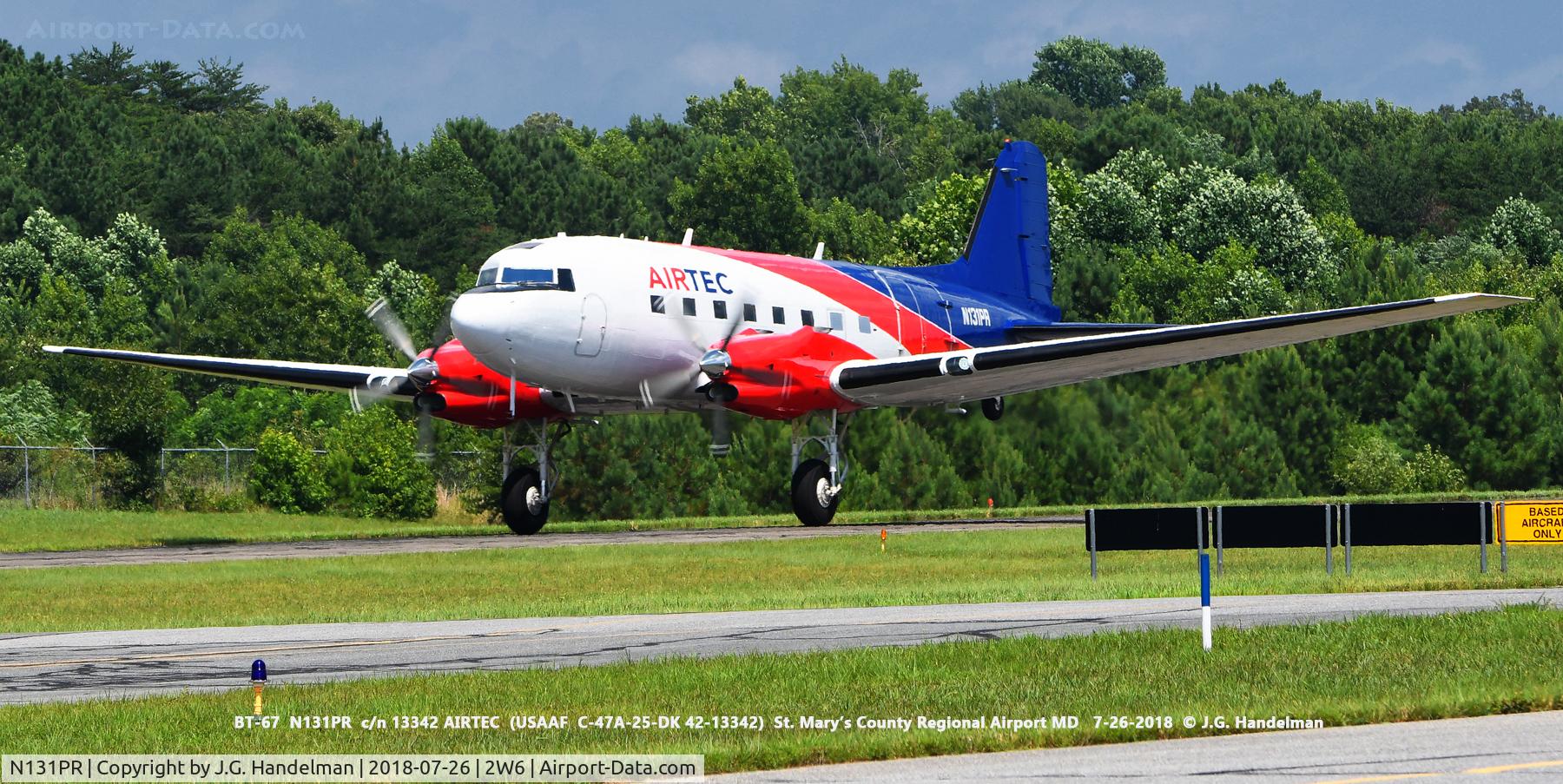 N131PR, 1944 Basler BT-67 C/N 13342, Take off.