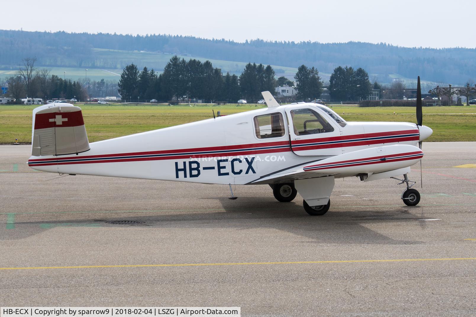 HB-ECX, 1950 Beech B35 Bonanza C/N D-2656, At Grenchen