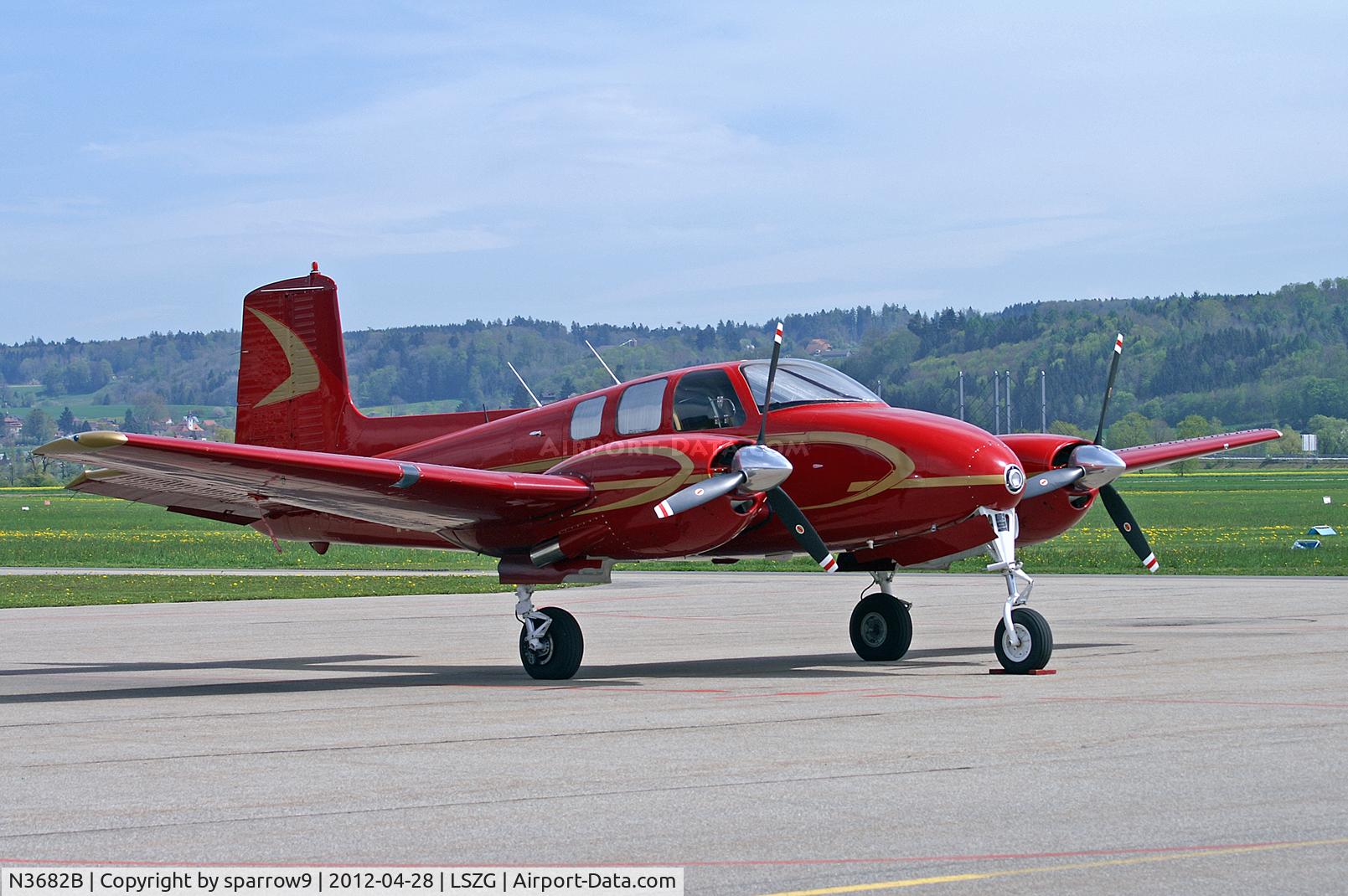 N3682B, 1954 Beech B50 C/N CH-103, Parked at Grenchen.