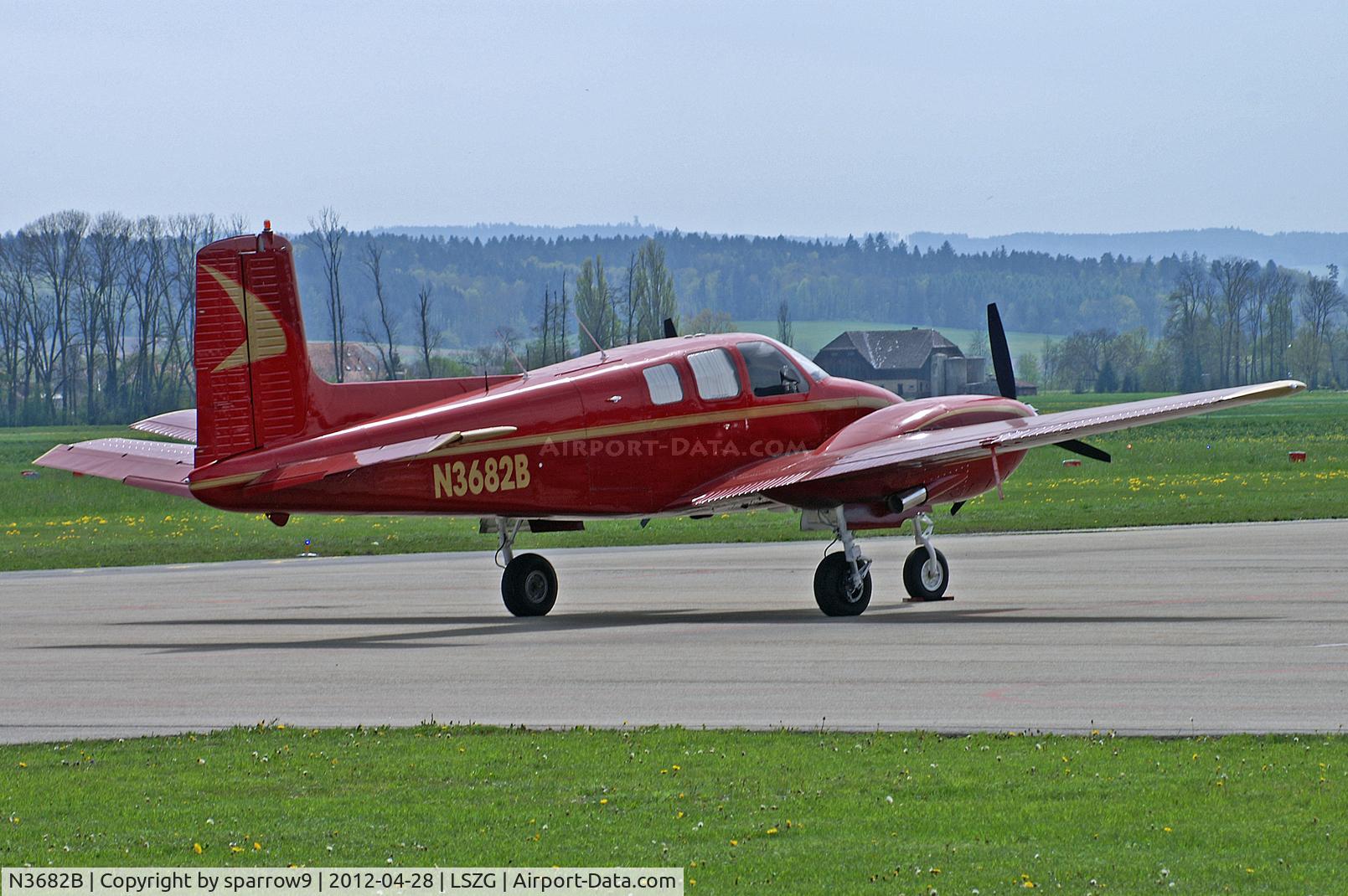 N3682B, 1954 Beech B50 C/N CH-103, Parked at Grenchen.