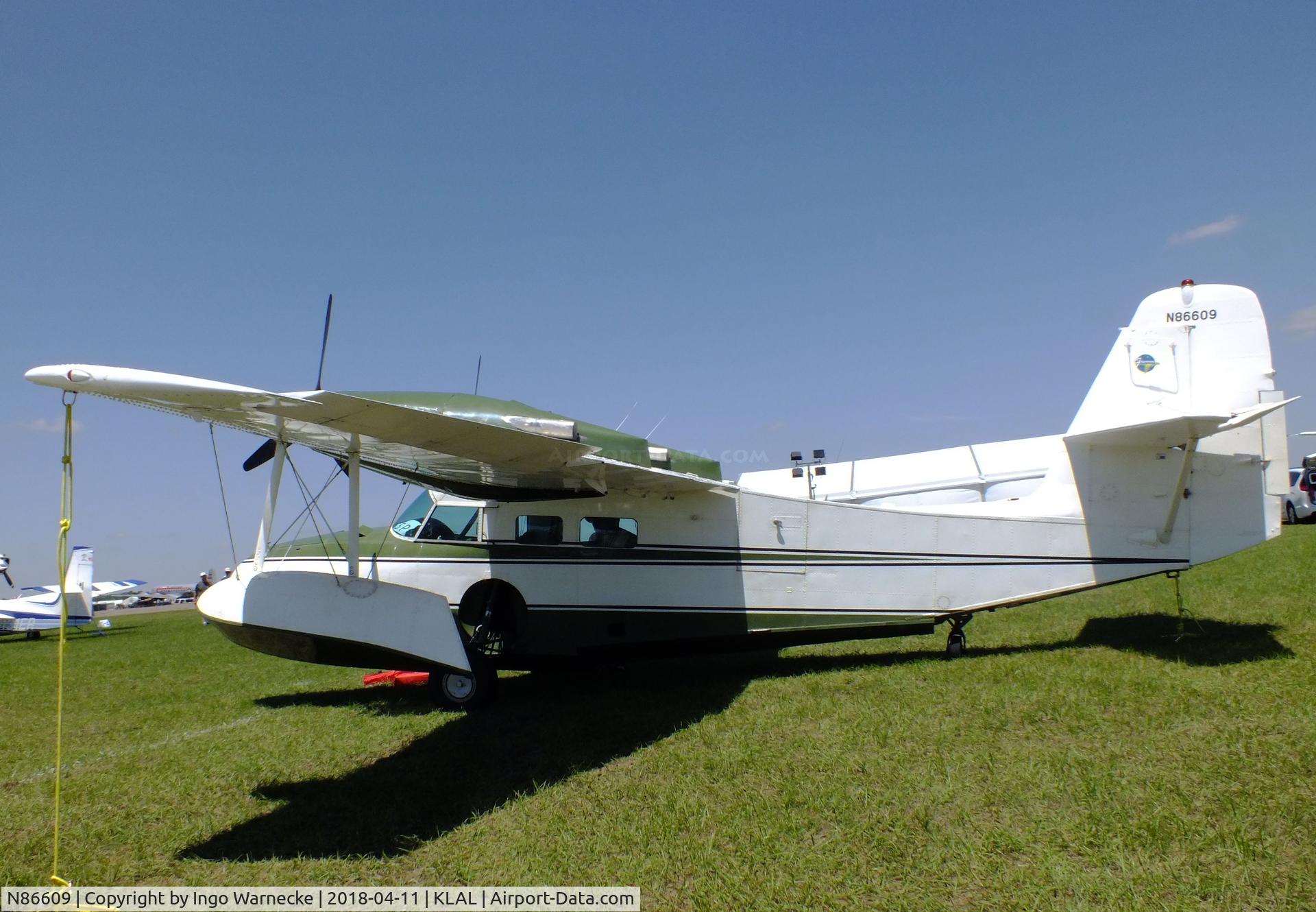 N86609, 1946 Grumman G-44A Widgeon C/N 1435, Grumman G-44A Gosling (converted to Continental IO-470 engines) at 2018 Sun 'n Fun, Lakeland FL