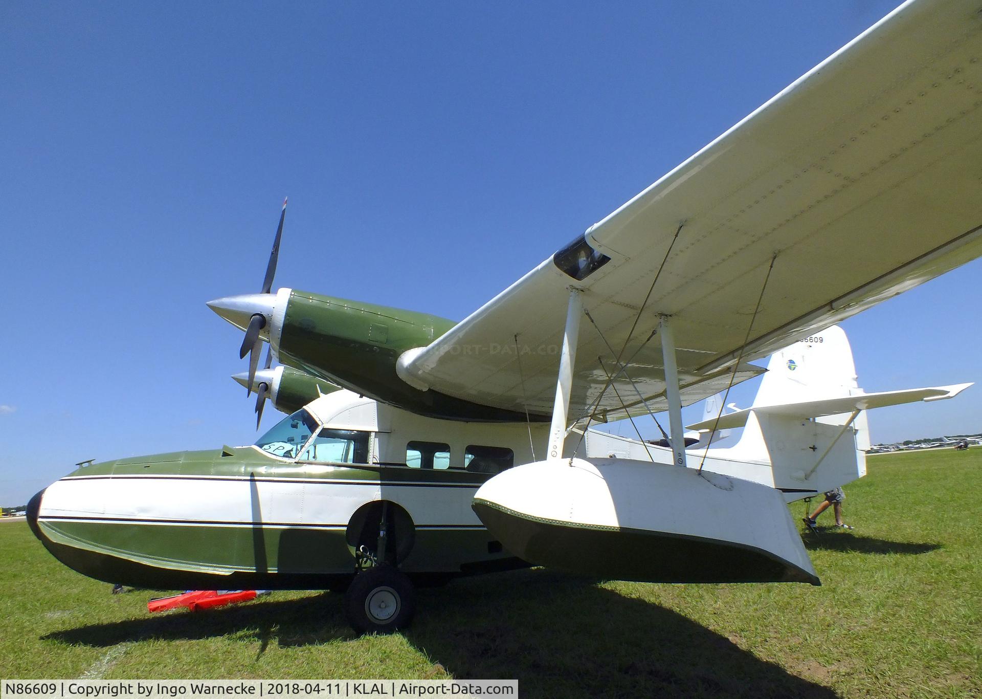 N86609, 1946 Grumman G-44A Widgeon C/N 1435, Grumman G-44A Gosling (converted to Continental IO-470 engines) at 2018 Sun 'n Fun, Lakeland FL