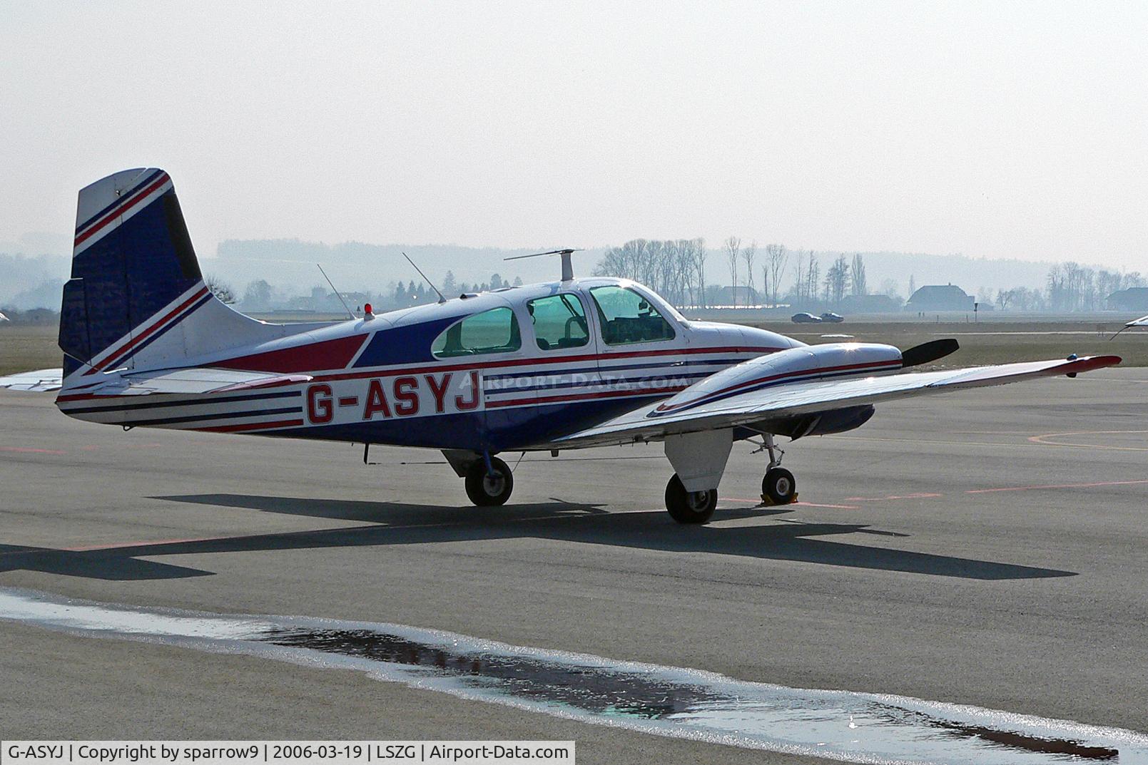G-ASYJ, 1964 Beech D95A Travel Air C/N TD-595, Rare visitor at Grenchen