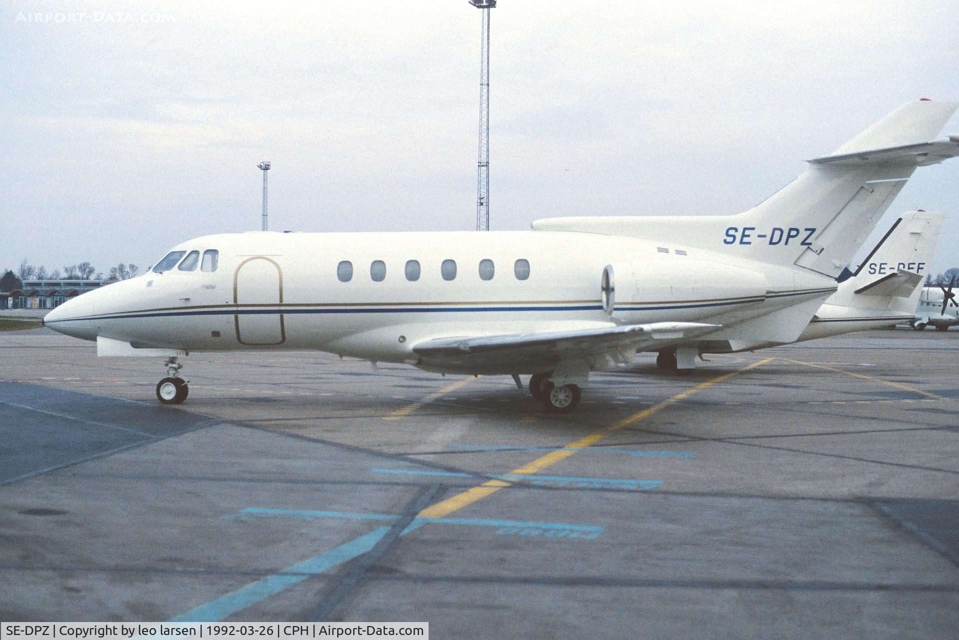 SE-DPZ, 1977 Hawker Siddeley HS.125-700A C/N 257016, Copenhagen 26.3.1992