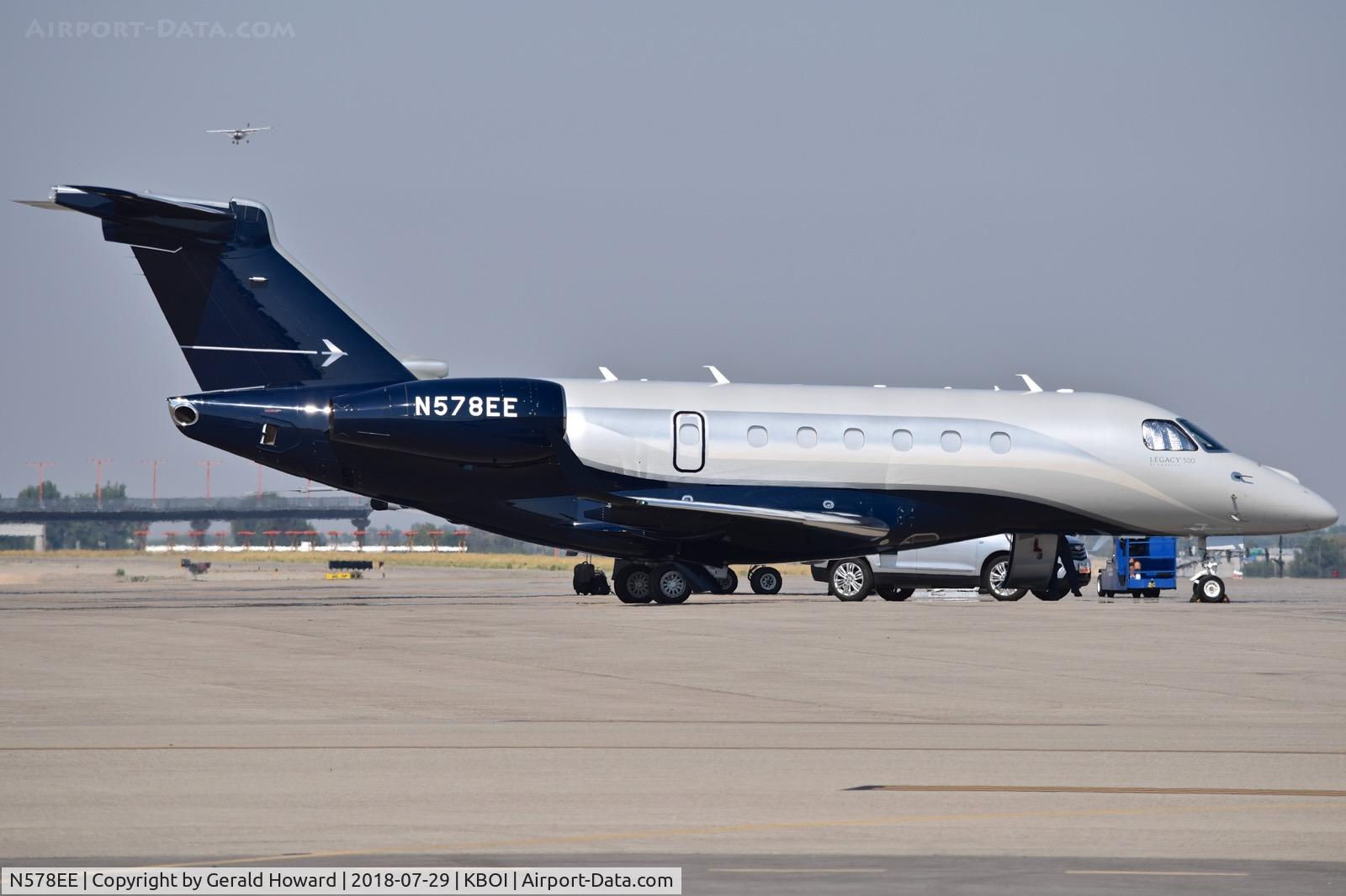N578EE, 2018 Embraer EMB-550 Legacy 500 C/N 55000078, Parked on the north GA ramp.