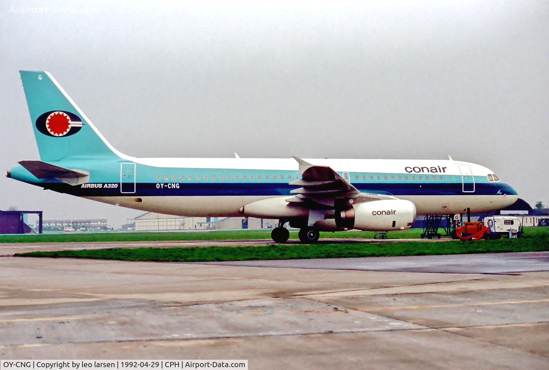 OY-CNG, 1991 Airbus A320-231 C/N 169, Copenhagen 29.4.1992