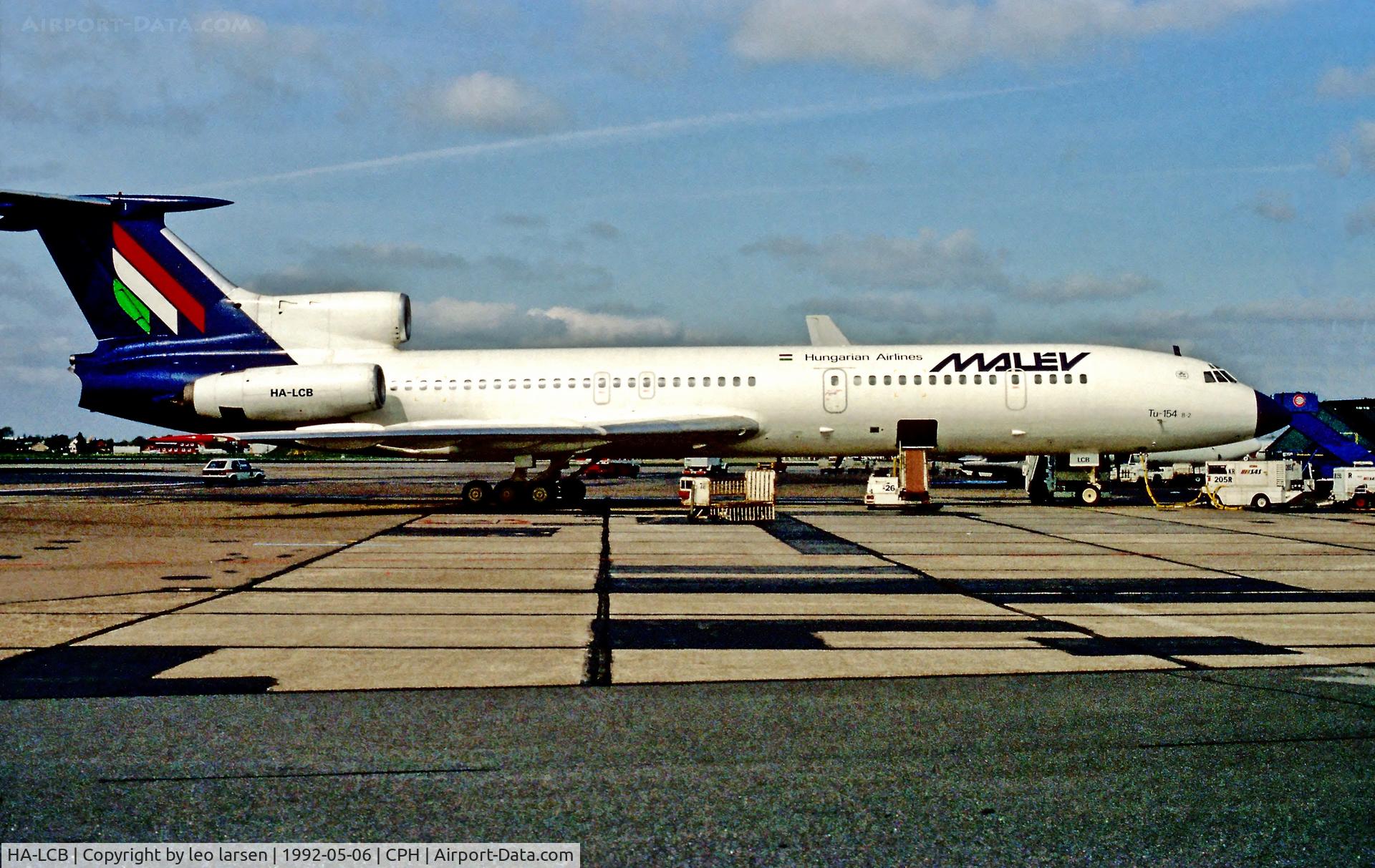 HA-LCB, 1973 Tupolev Tu-154B-2 C/N 73A046, Copenhagen 6.5.1992