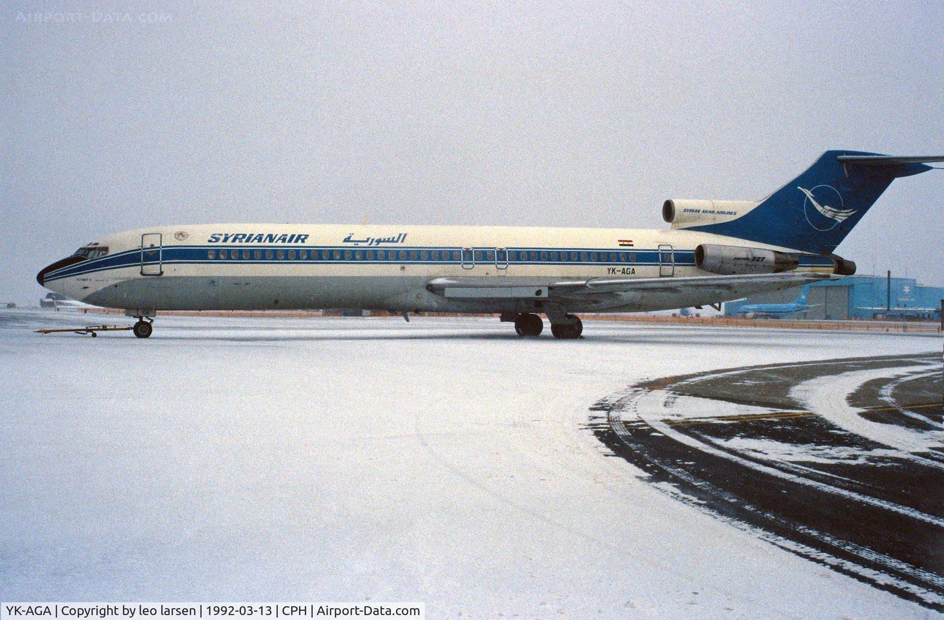 YK-AGA, 1976 Boeing 727-294 C/N 21203, Copenhagen 13.3.1992