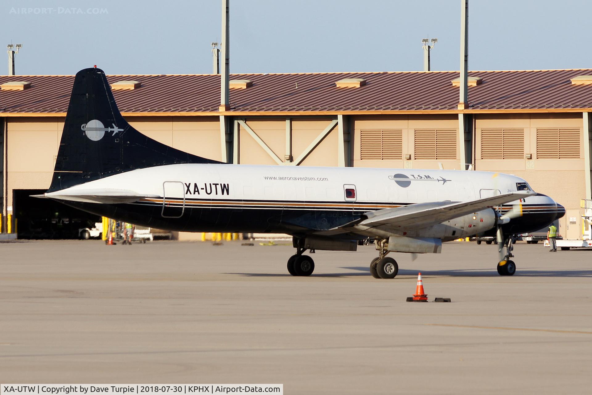 XA-UTW, 1953 Convair 640-340D C/N 64, Description: Plane was converted to a freighter probably in 1973. Originally delivered to Braniff International on April 4, 1953 as N3420. It flew with Zantop for many years.