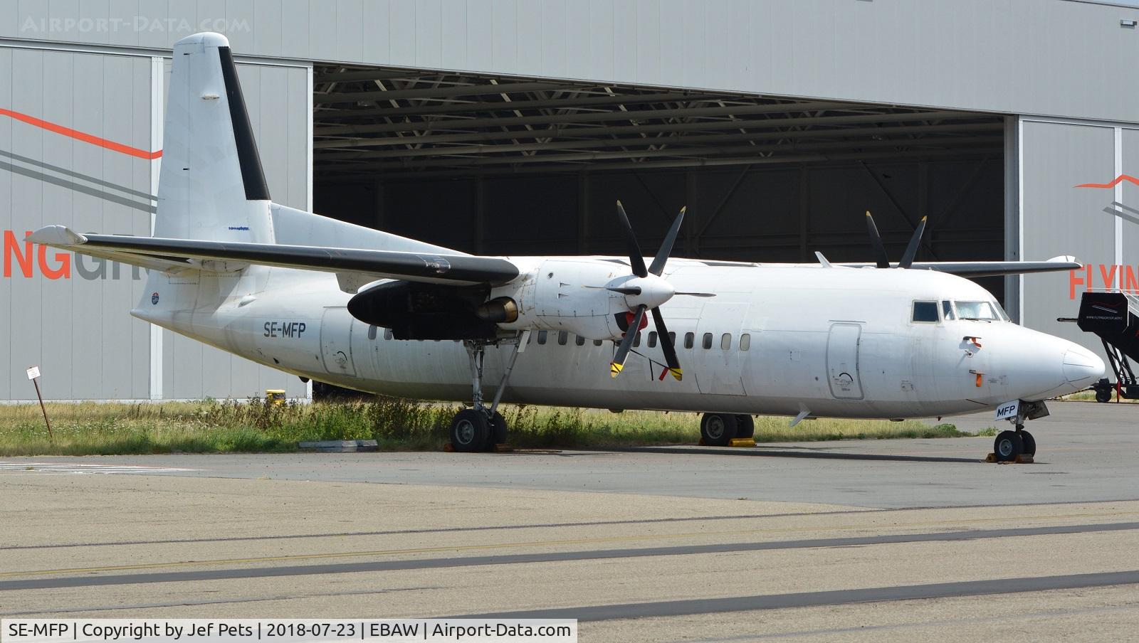 SE-MFP, 1987 Fokker 50 C/N 20105, SE-MFP almost ready for delivery flight to Sweden.