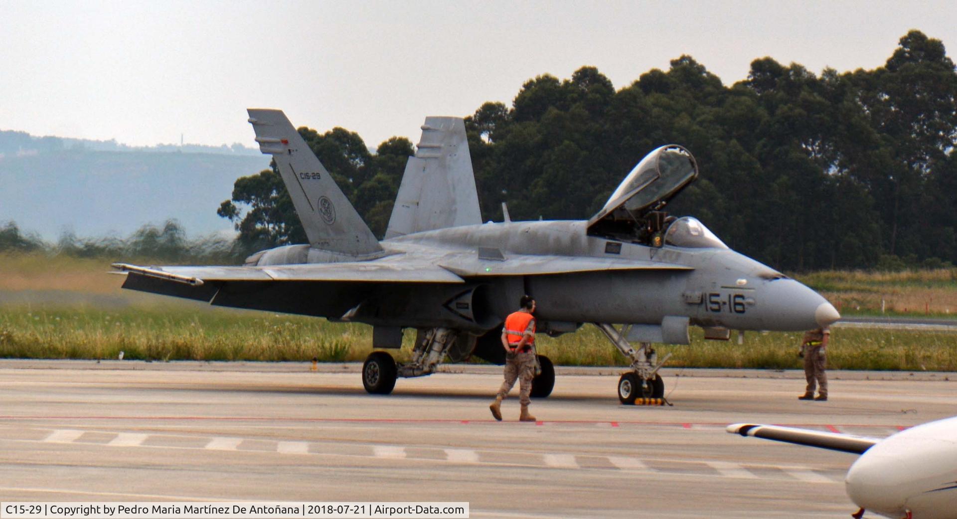 C15-29, McDonnell Douglas EF-18A Hornet C/N 0610/A516, Aeropuerto de Asturias