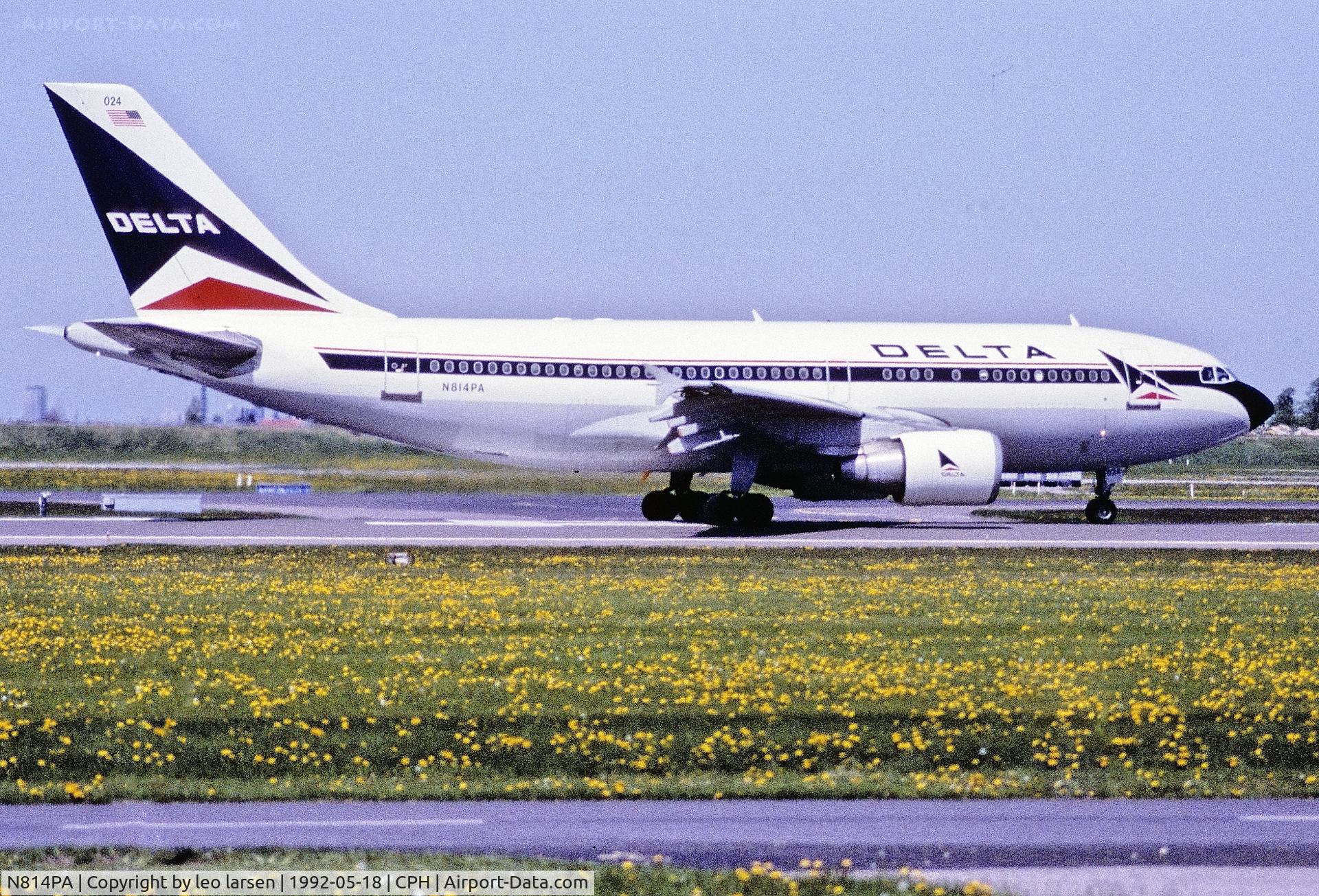N814PA, 1987 Airbus A310-324 C/N 450, Copenhagen 18.5.1992 T/O run R-04R
