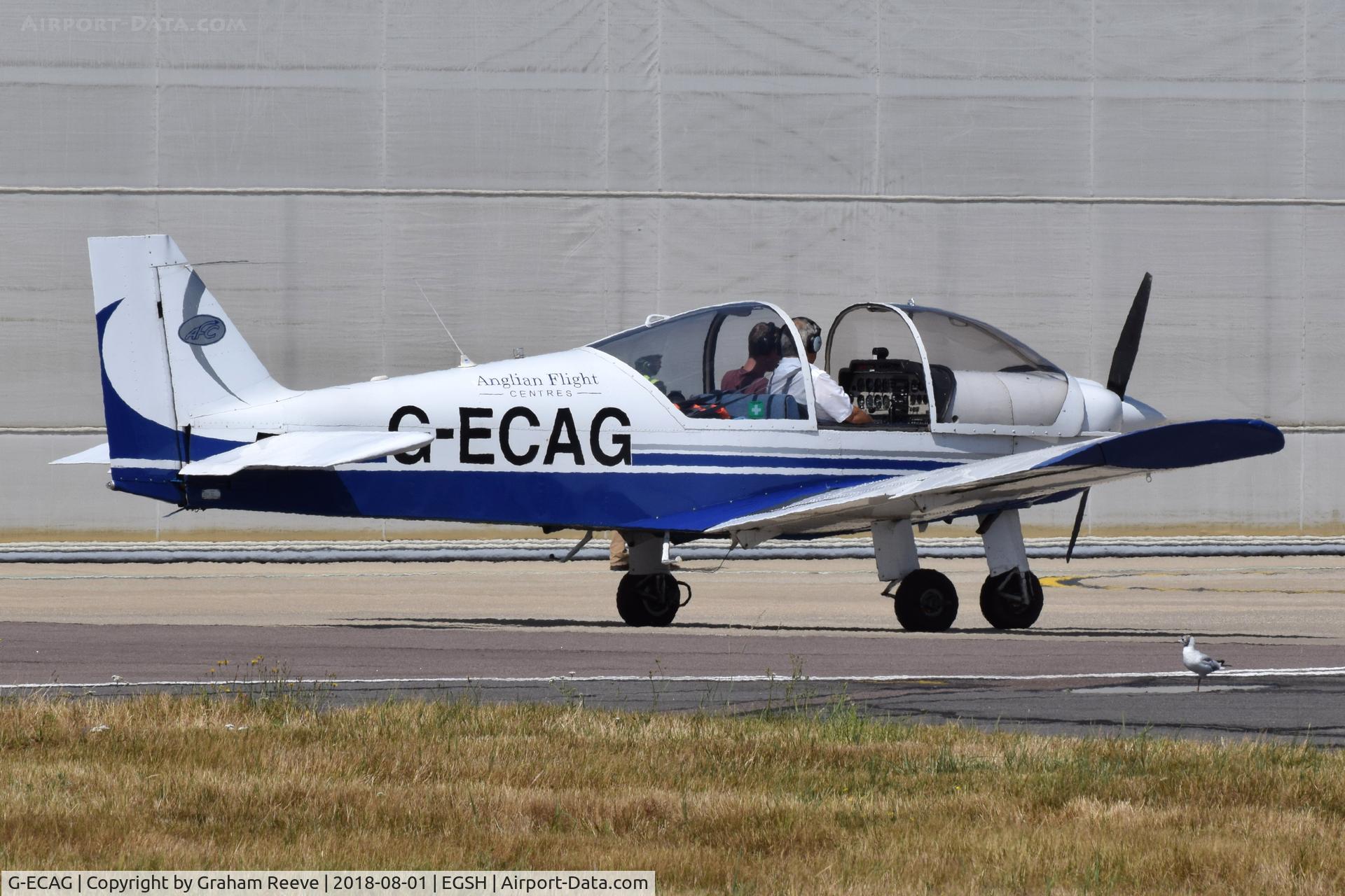 G-ECAG, 1997 Robin HR-200-120B C/N 315, About to depart from Norwich.