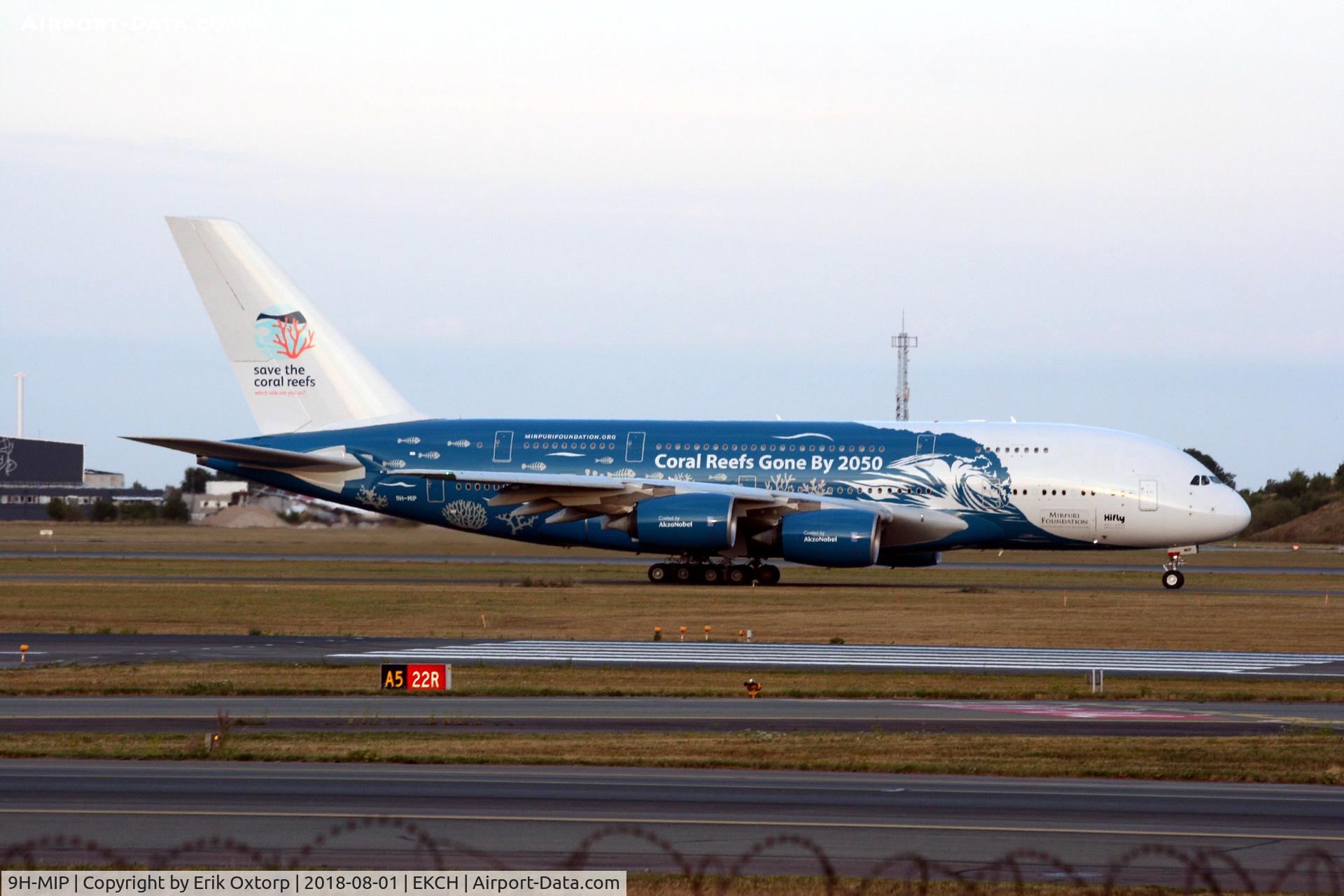 9H-MIP, 2006 Airbus A380-841 C/N 006, 9H-MIP operating on behalf of  Thomas Cook Scandinavia CPH-LCA. Taxing for takeoff rw 04R