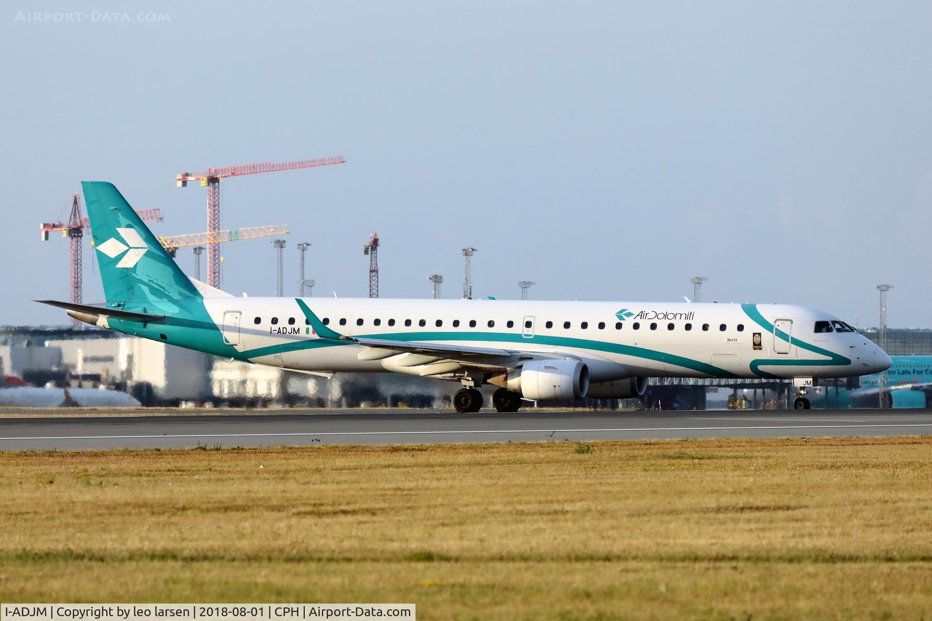 I-ADJM, 2009 Embraer 195LR (ERJ-190-200LR) C/N 19000258, Copenhagen 1.8.2018