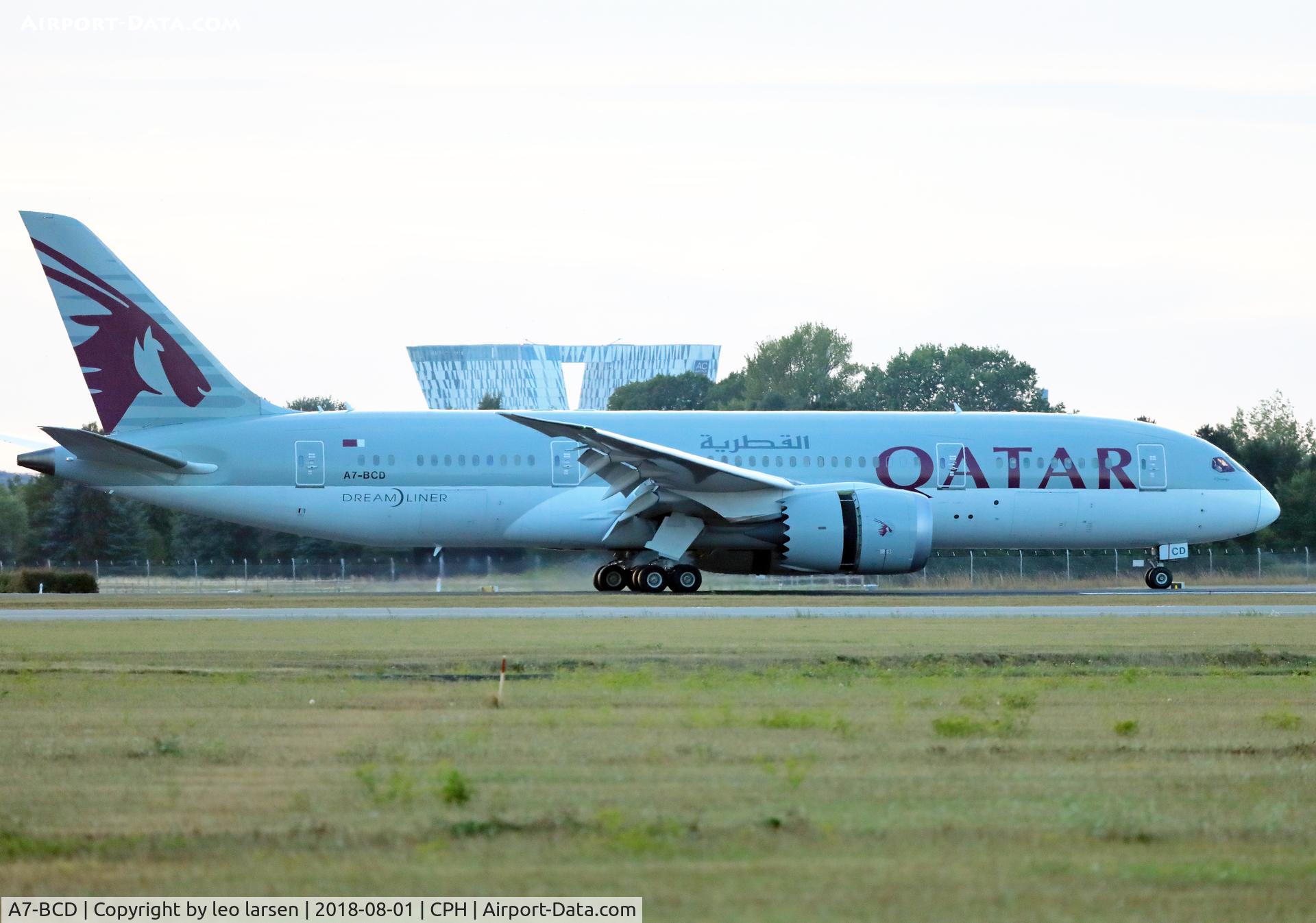 A7-BCD, 2013 Boeing 787-8 Dreamliner C/N 38322, Copenhagen 1.8.2018