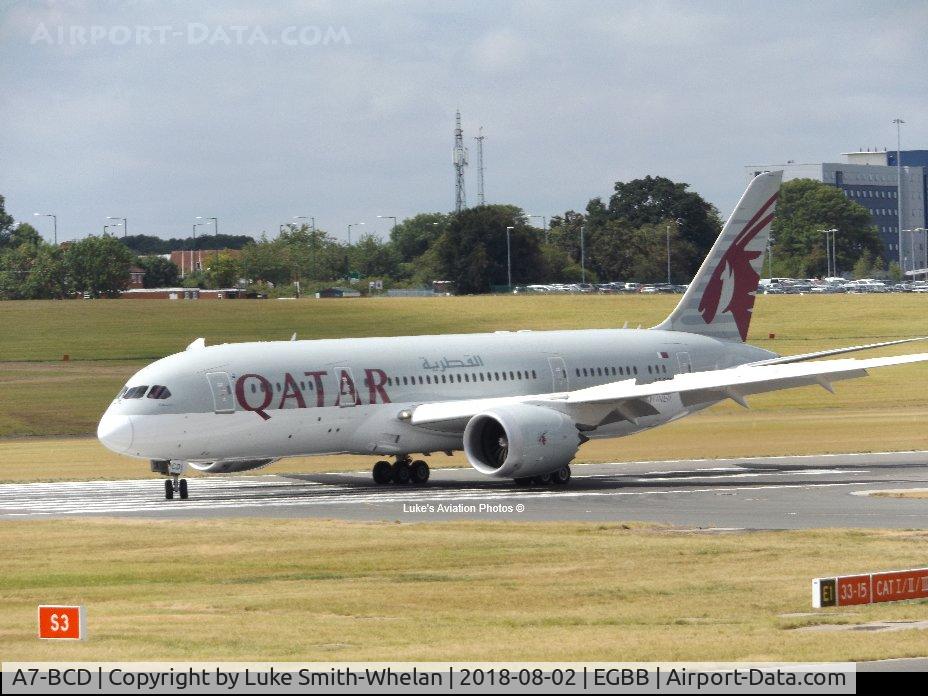 A7-BCD, 2013 Boeing 787-8 Dreamliner C/N 38322, From Birmingham Airport