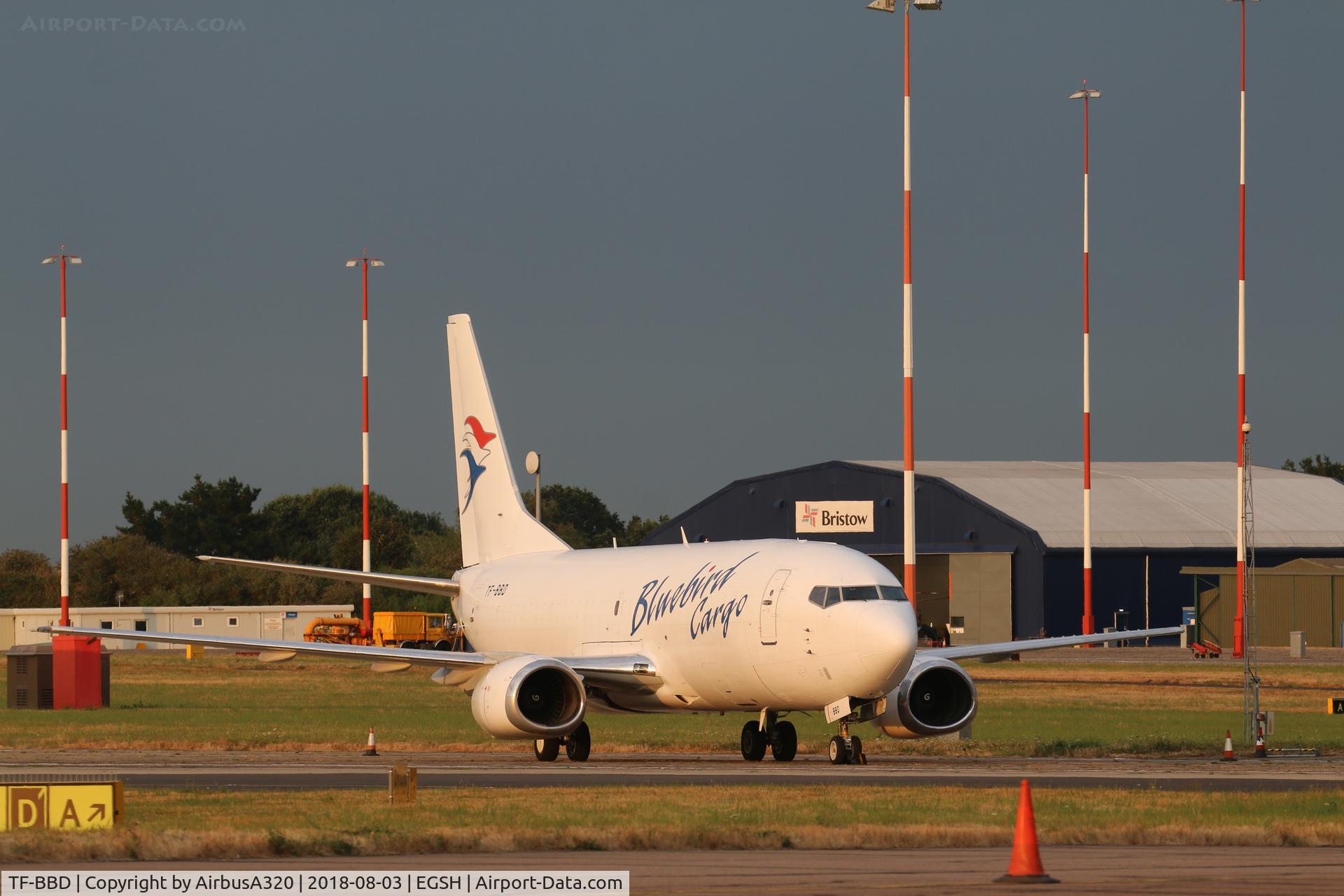 TF-BBD, 1989 Boeing 737-3Y0F C/N 24463, Parked on stand 7