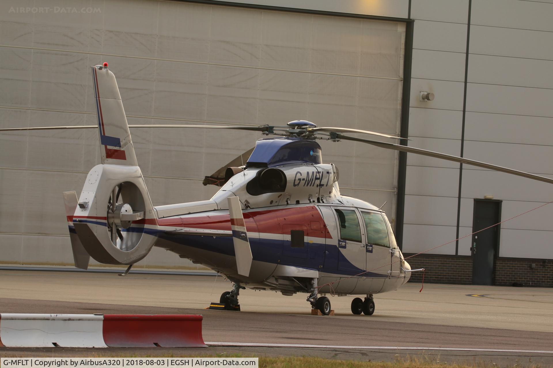 G-MFLT, 2008 Eurocopter AS-365N-2 Dauphin 2 C/N 6806, seen parked on saxon ramp