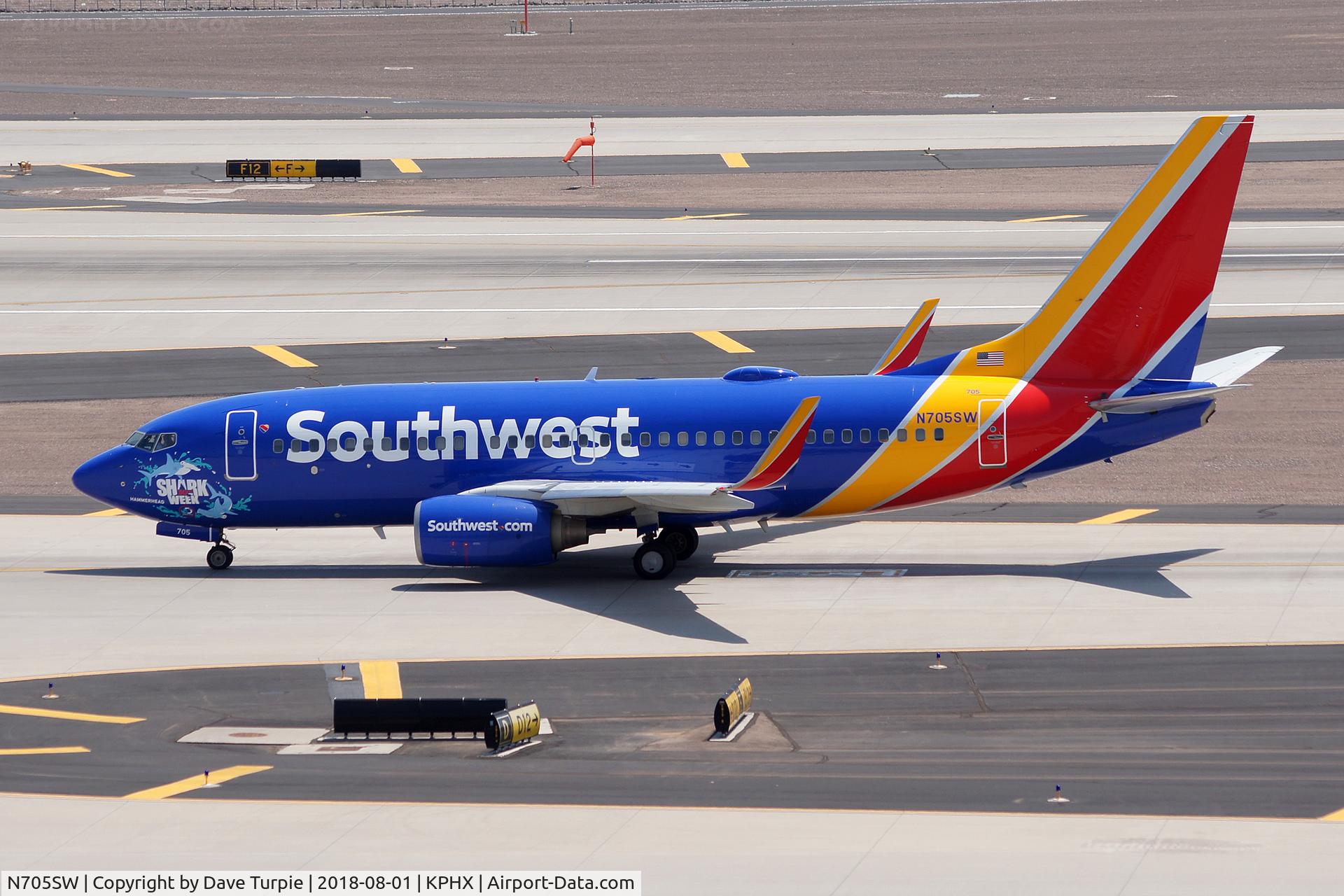 N705SW, 1998 Boeing 737-7H4 C/N 27839, Celebrating Shark Week