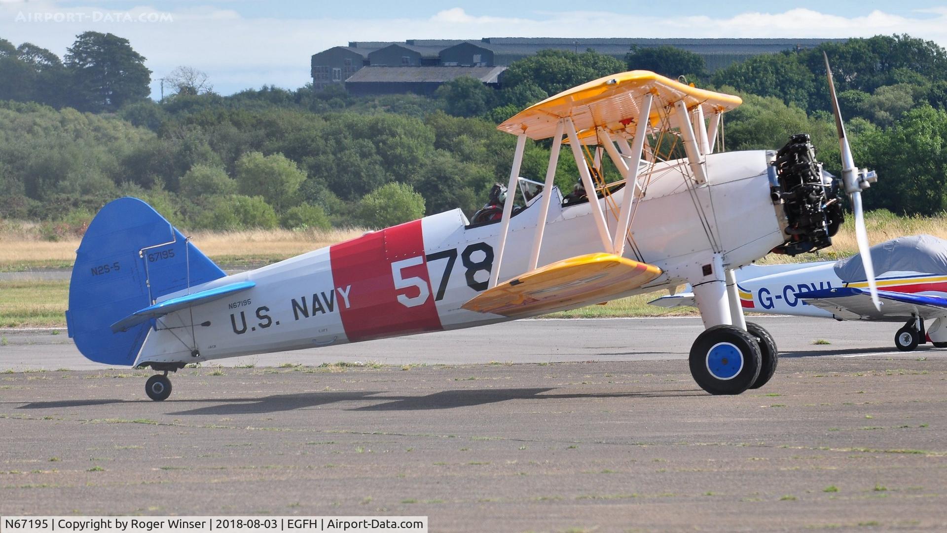 N67195, 1940 Boeing A75N1(PT17) C/N 75-1755, Visiting PT-17 biplane in the markings of US Navy N2S-5 aircraft 578.