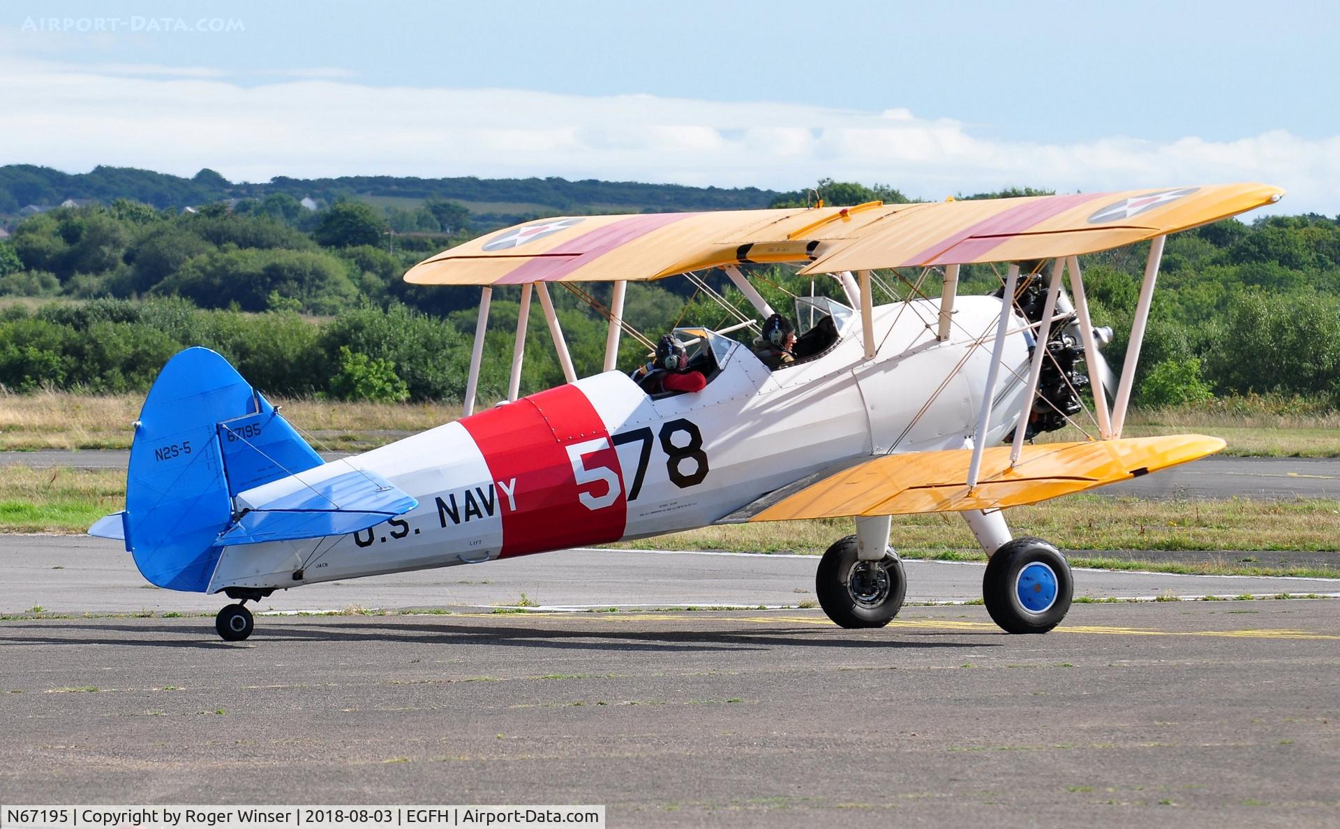 N67195, 1940 Boeing A75N1(PT17) C/N 75-1755, Visiting PT-17 biplane in the markings of US Navy N2S-5 aircraft 578.