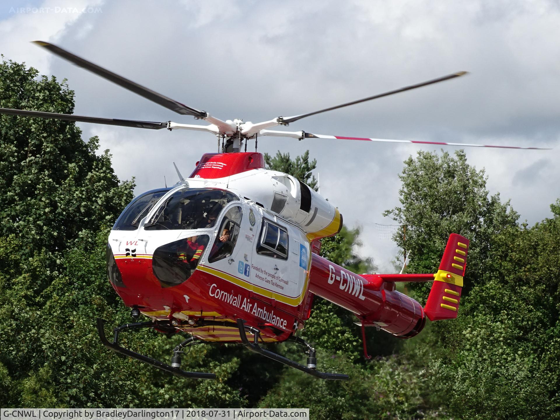 G-CNWL, 2008 MD Helicopters MD-900 Explorer C/N 900-00124, Cornwall Air Ambulance Taking Off From Derriford Hospital