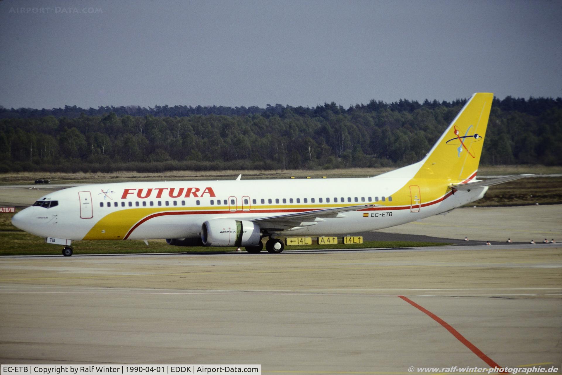 EC-ETB, Boeing 737-4YO C/N 24545-1805, Boeing 737-4Y0 - FH FUA Futura ex. EC-401 - 24545 - EC-ETB - 01.04.1990 - CGN